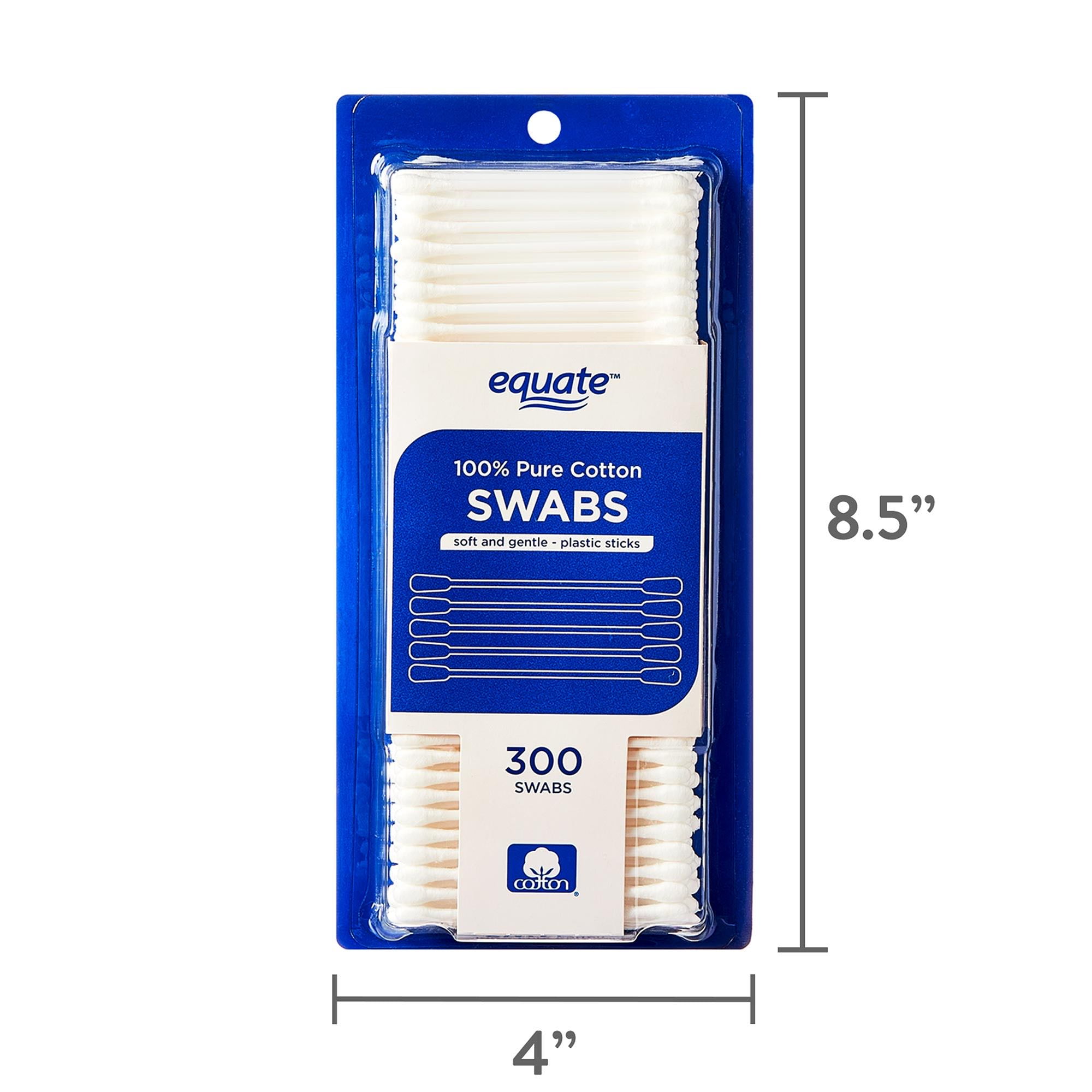 Equate Cotton Swabs, Soft and Hygienic Dual-Tip Applicators (12 Pack, 3600 Count Total) nm2vw