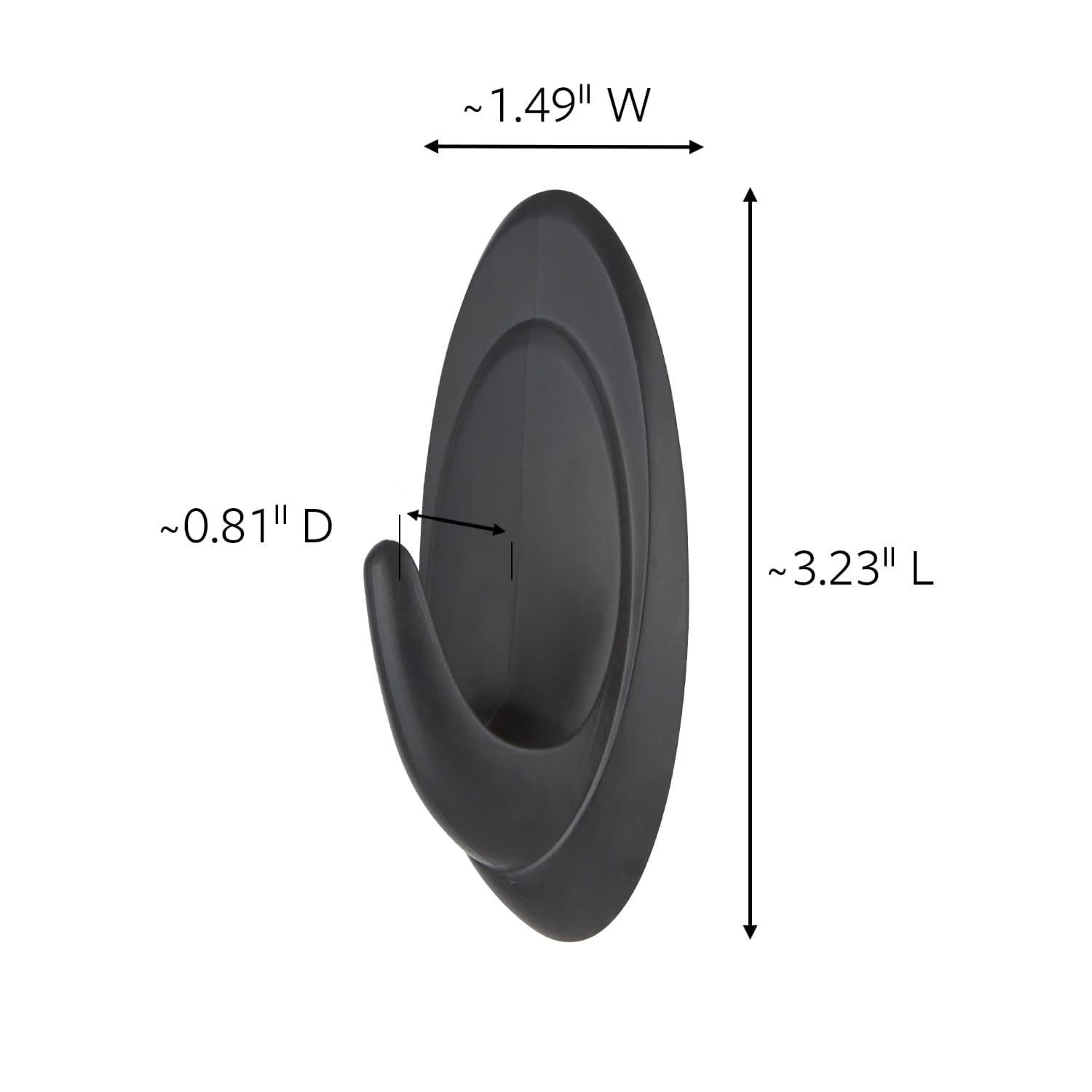 Command Medium Slate Terrace Wall Hooks (Black, 6 Pack) 5nvxz - Image 2