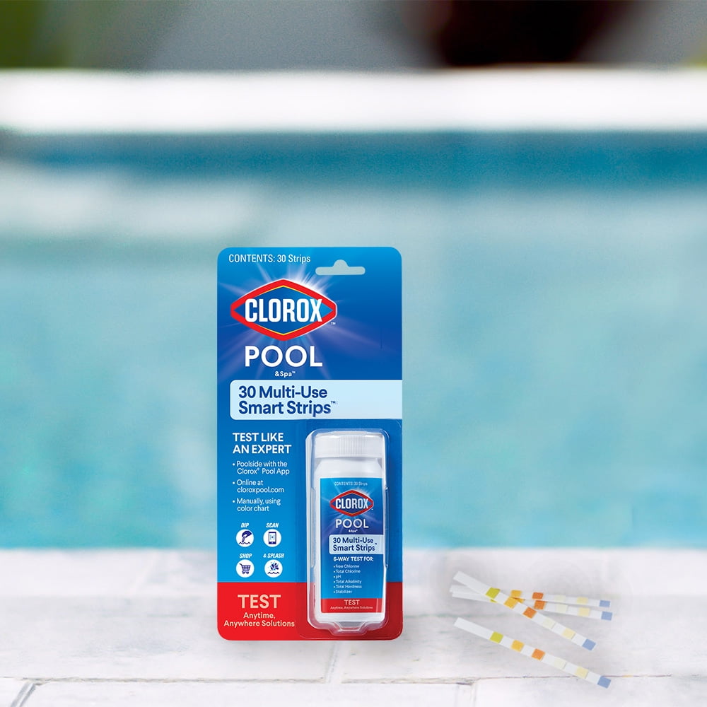 Clorox Pool&Spa Multi-Use Smart Water Testing Strips for Swimming Pools (30 Count) s57f7