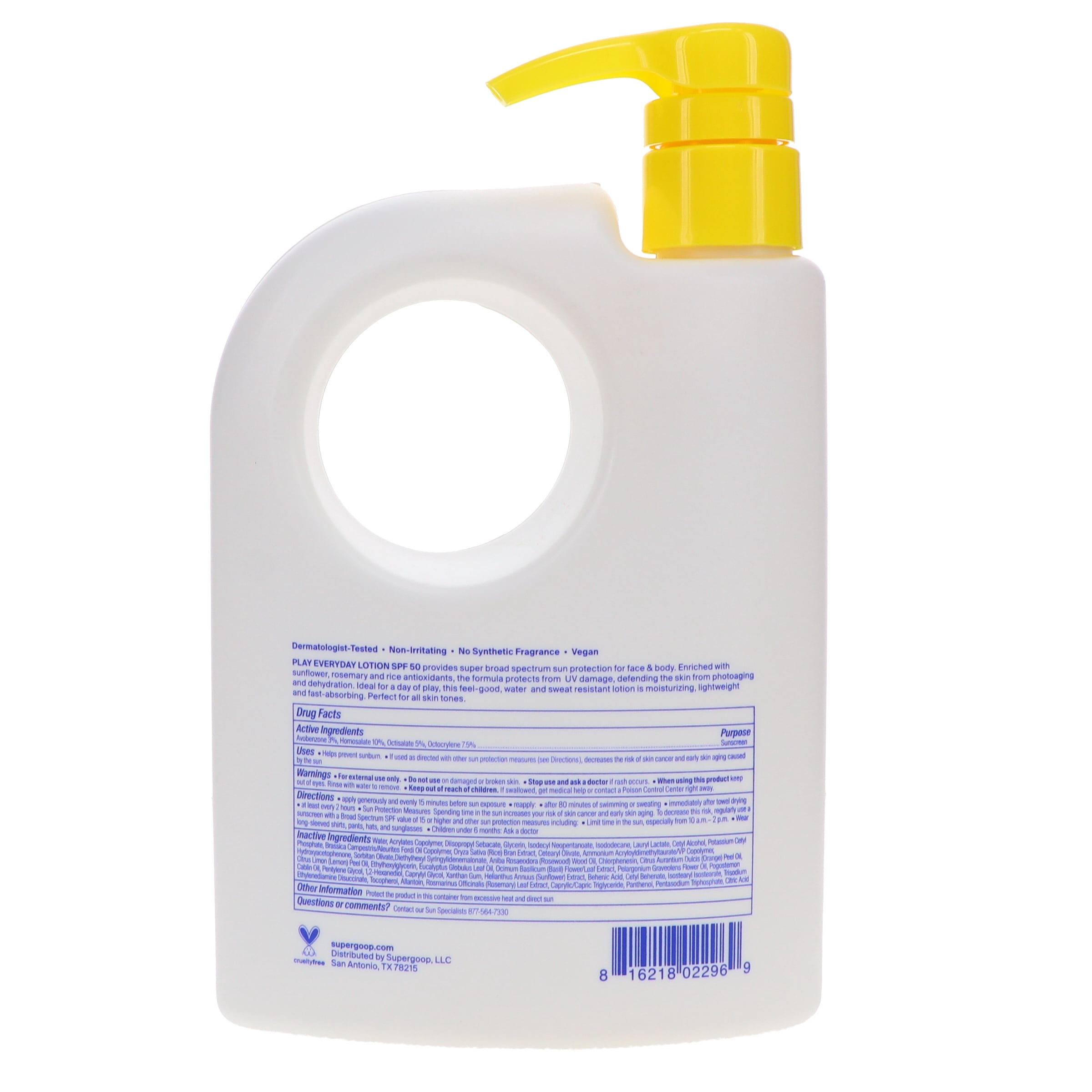 Supergoop! PLAY Everyday Sunscreen Lotion SPF 50 with Sunflower Extract (White, 18 oz) g31f1 - Image 5