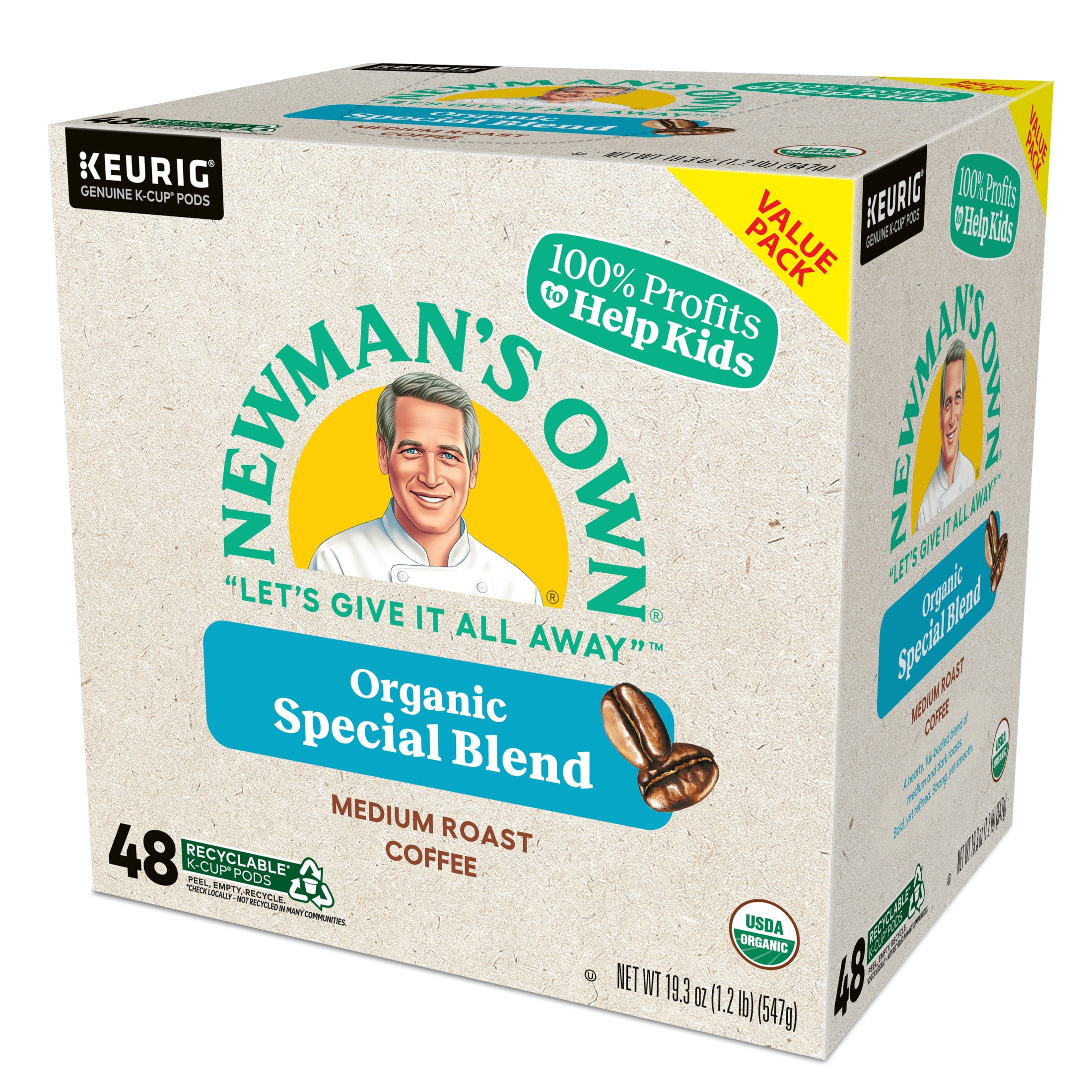 Newman's Own Organics Special Blend Coffee Pods, Medium Roast (48 Count) zcf4y