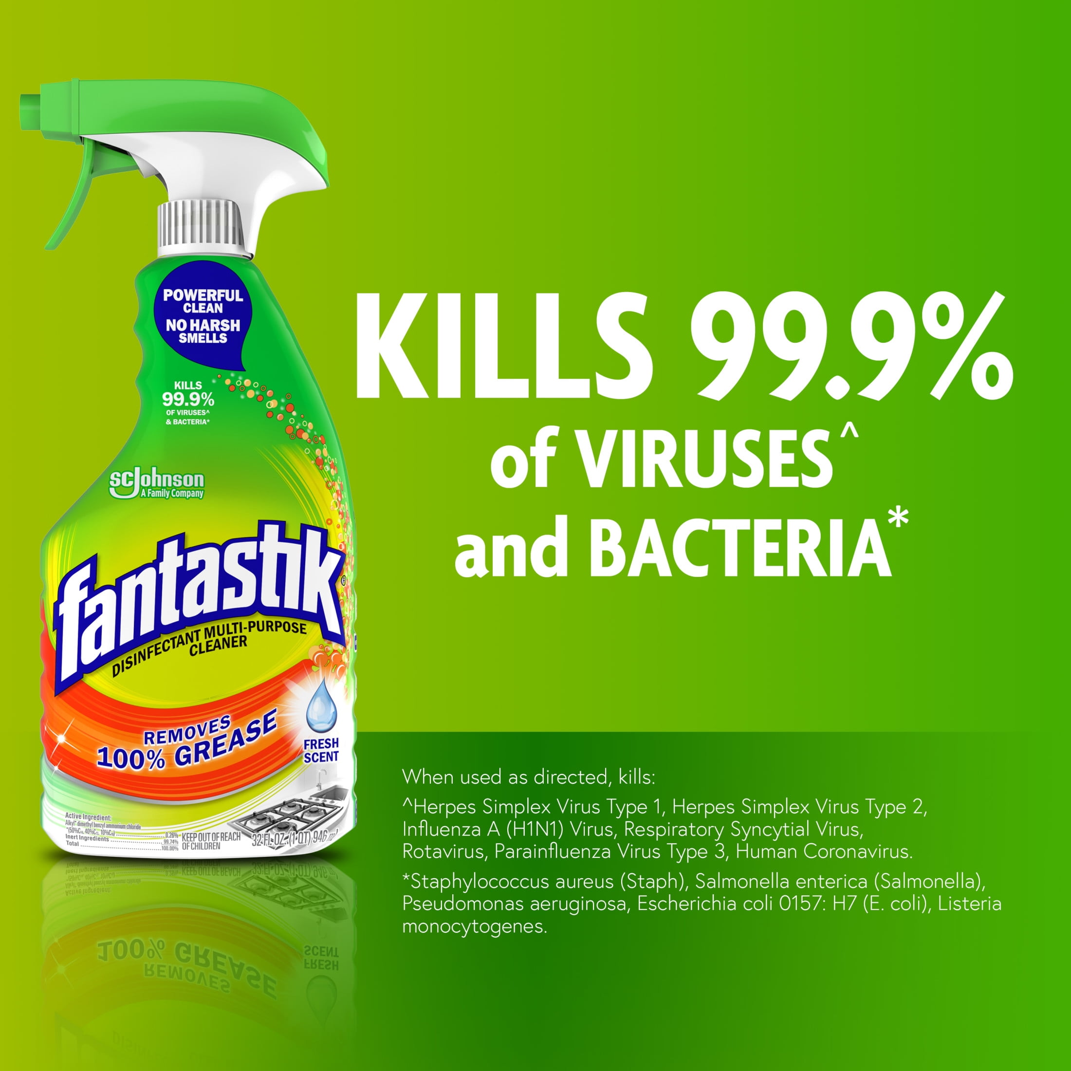 Fantastik All-Purpose Disinfectant Cleaner for Kitchen and Appliances (Fresh Scent, 32 oz) 71npa