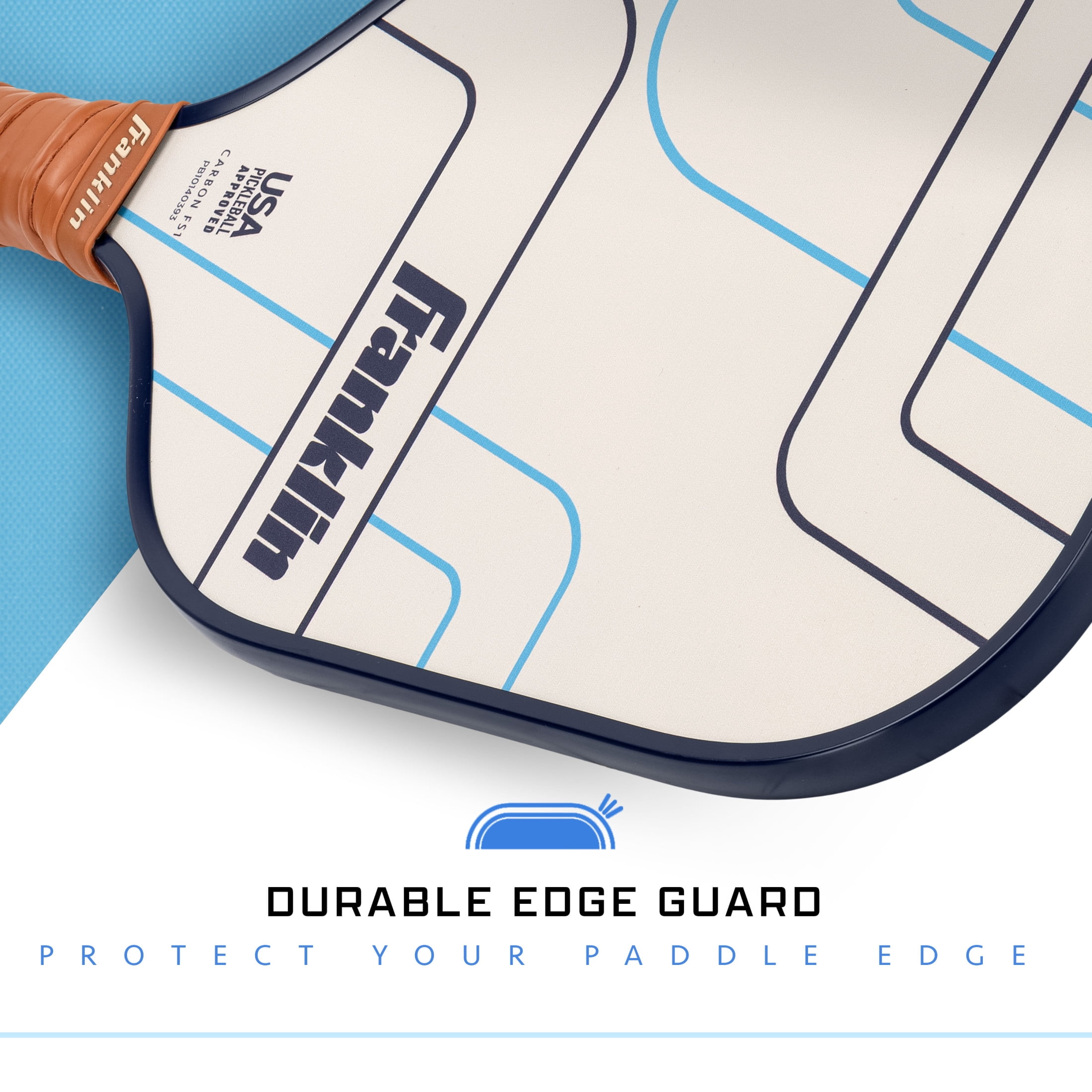 Franklin Sports Essentials Carbon Fiber Pickleball Paddle (Cream/Navy, 7.4 oz) lx426