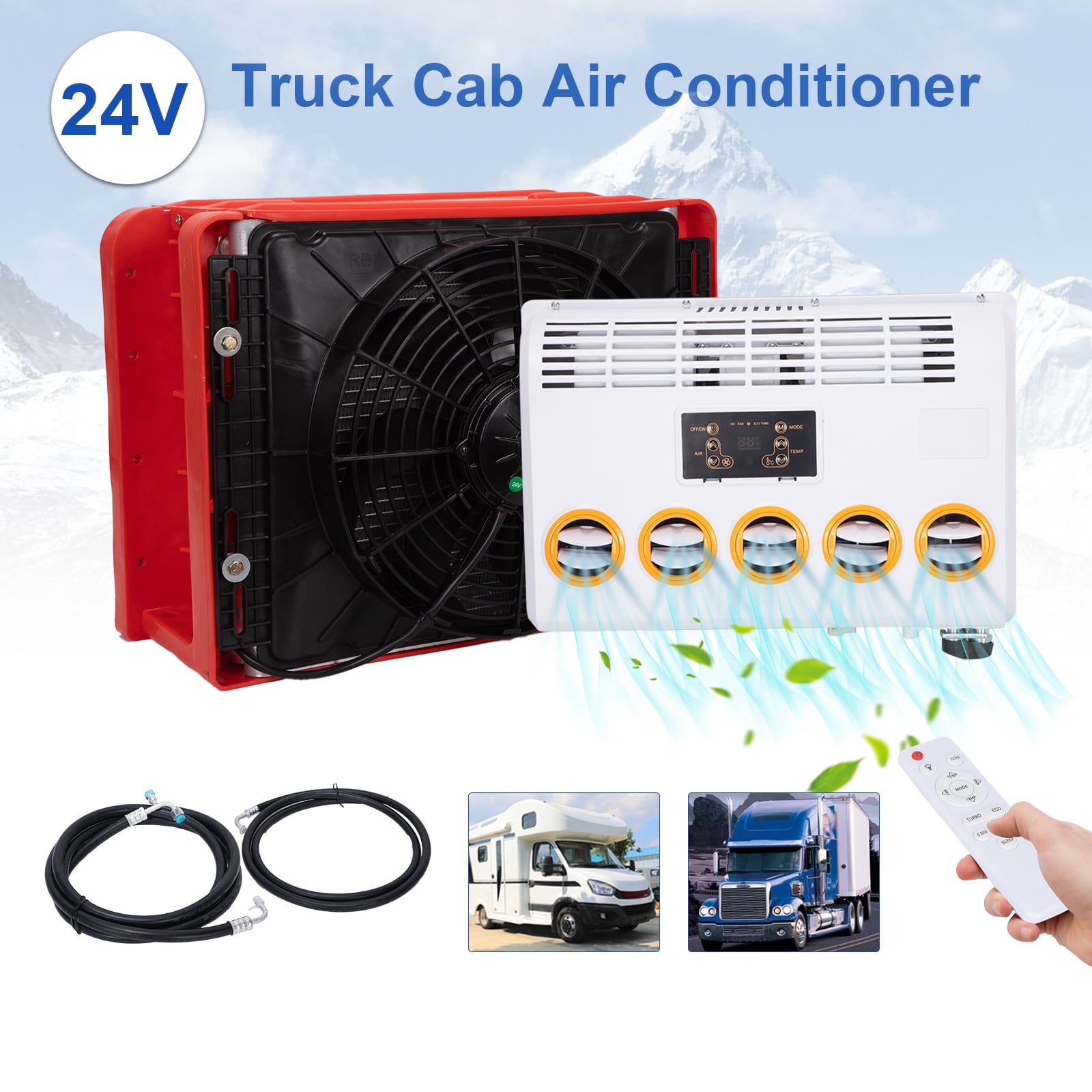 Kkonetoy 11000 BTU 24V Air Conditioner for Semi Truck, RV, and Caravan (11000 BTU) 4r6nf