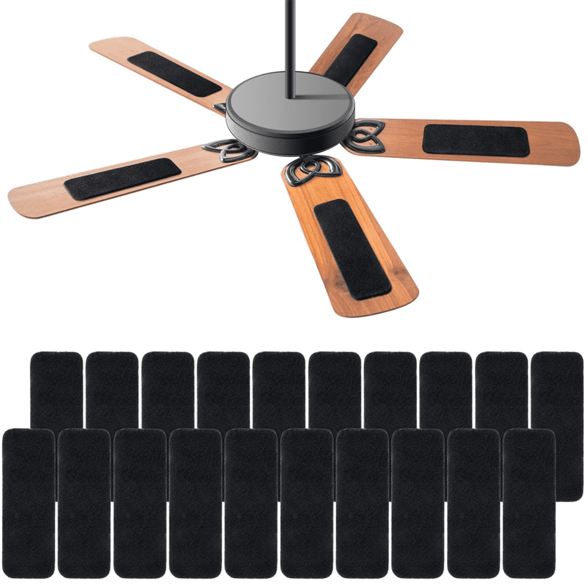 Generic Ceiling Fan Blade Air Purifier Pads (Black, 20 Pack, 9.84 in x 3.54 in) llad6