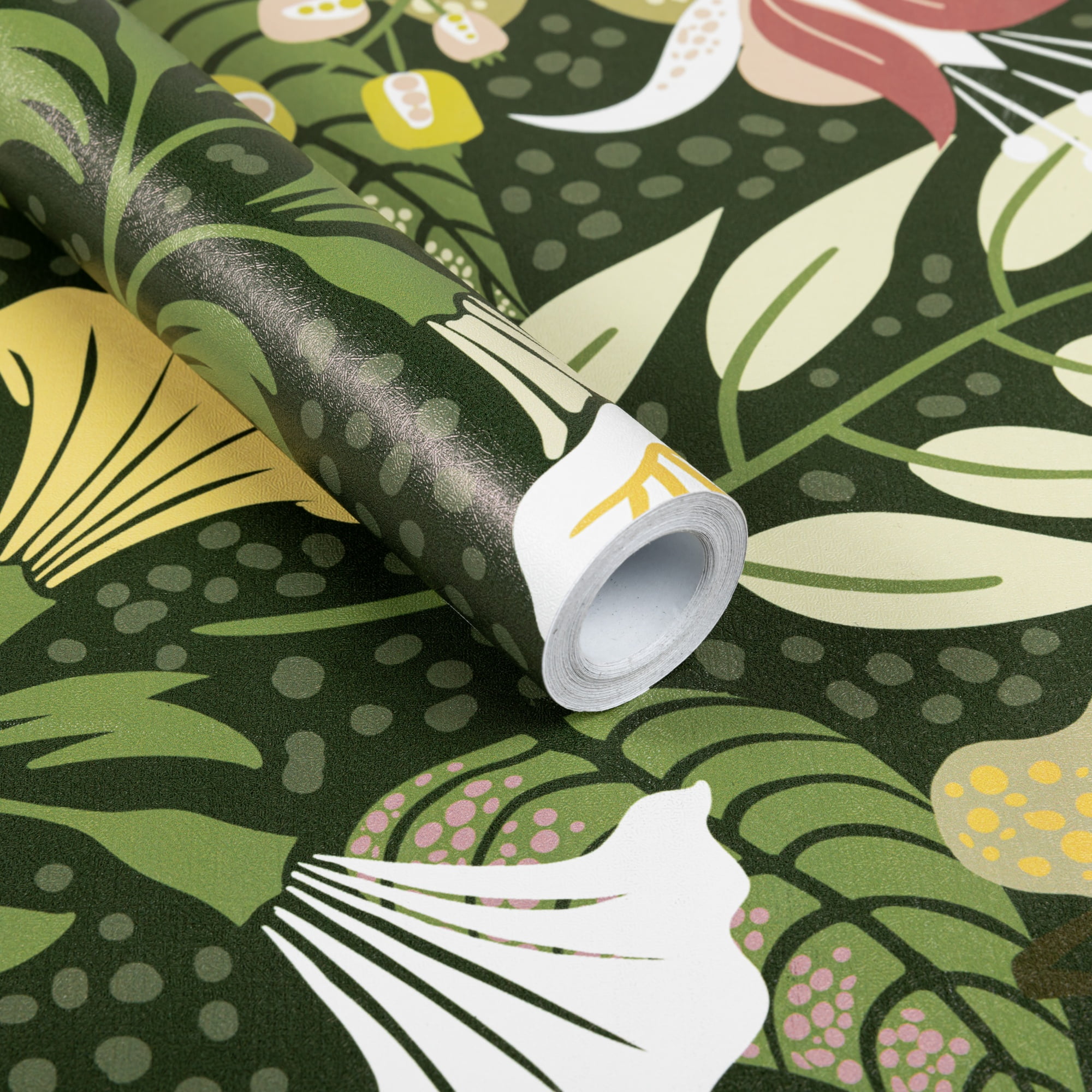 Abyssaly Peel and Stick Wallpaper Green Floral Petunia Vine Contact Paper (Green, 17.7 in x 118 in) dofhx