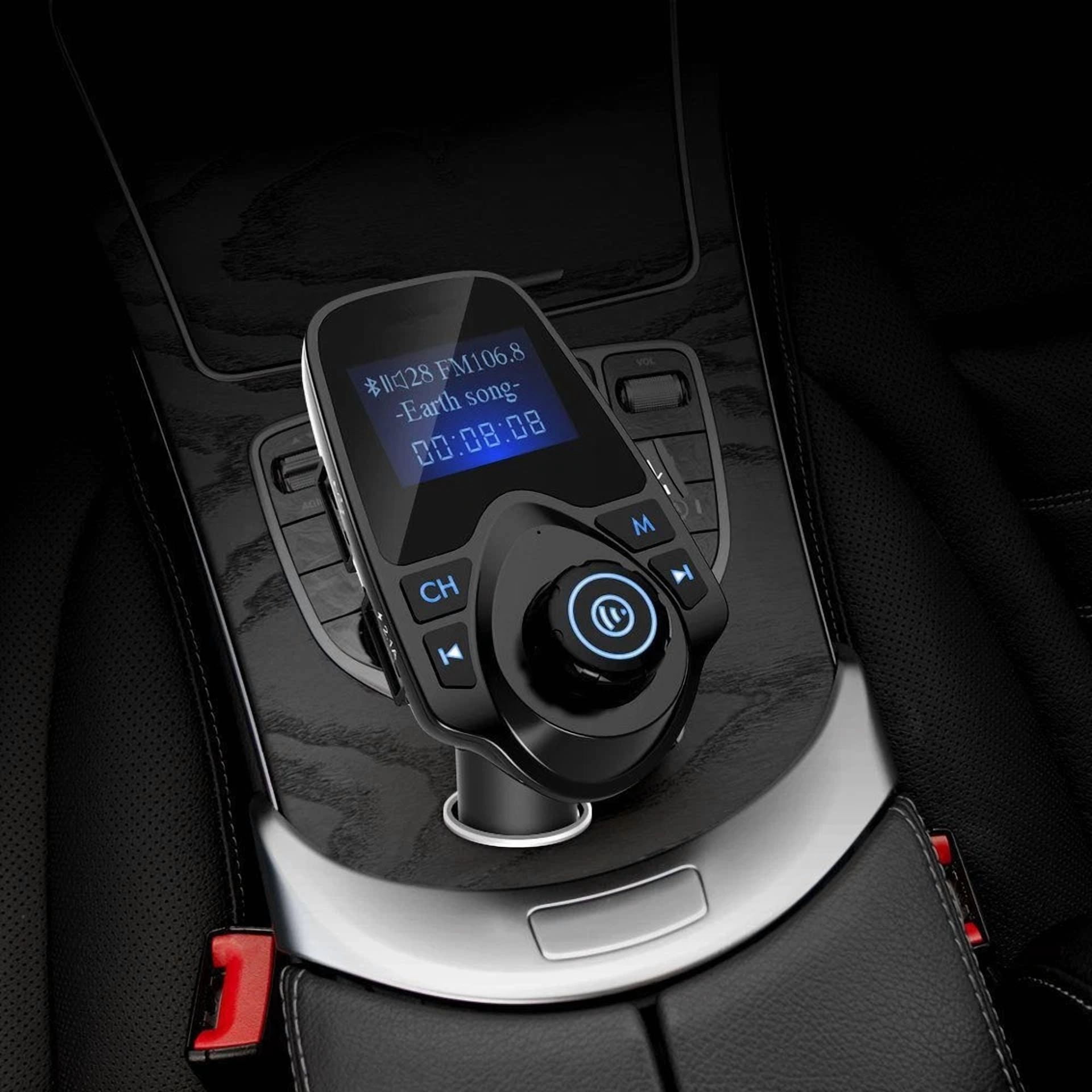 Rhea Bluetooth 5.0 Car FM Transmitter Adapter (Dual USB PD Charger, Hands-Free Calling, Aux Input) znou6 - Image 2