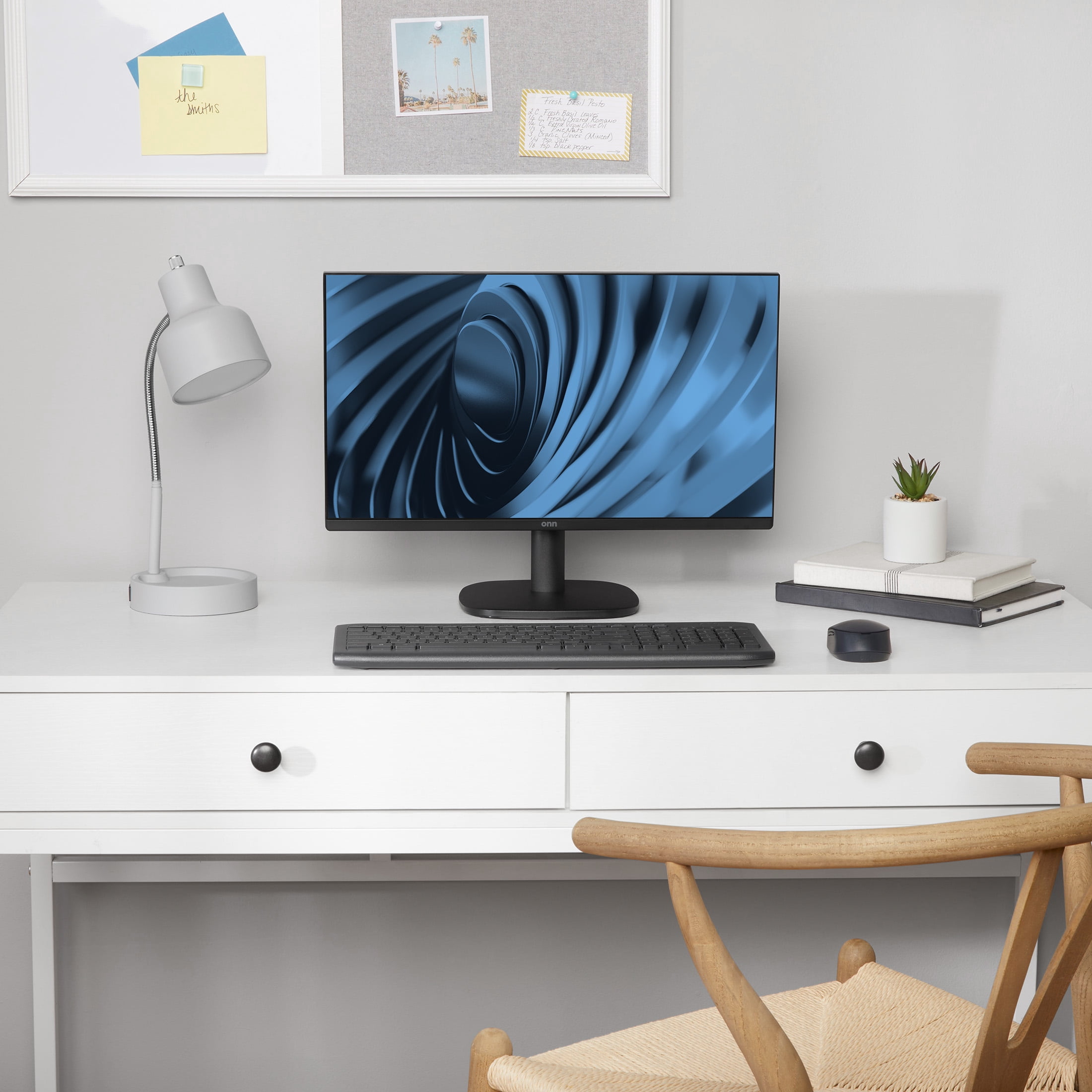 onn 22-inch FHD 1080p Office Monitor with 100Hz Refresh Rate and Adjustable Stand (Black, 22 in) y675m