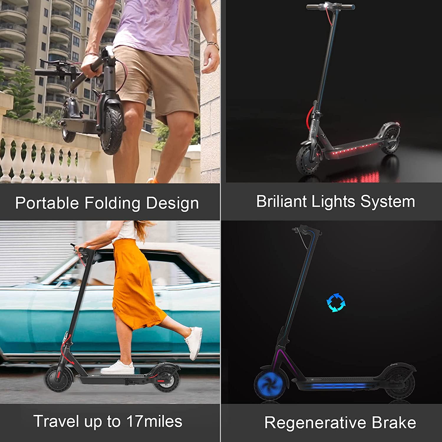 Hiboy S2 Electric Scooter for Adults, Portable Folding Urban Commuter with 350W Motor, 19 MPH Top Speed, 17 Miles Range (Black, 220 lb Capacity) zdtoi