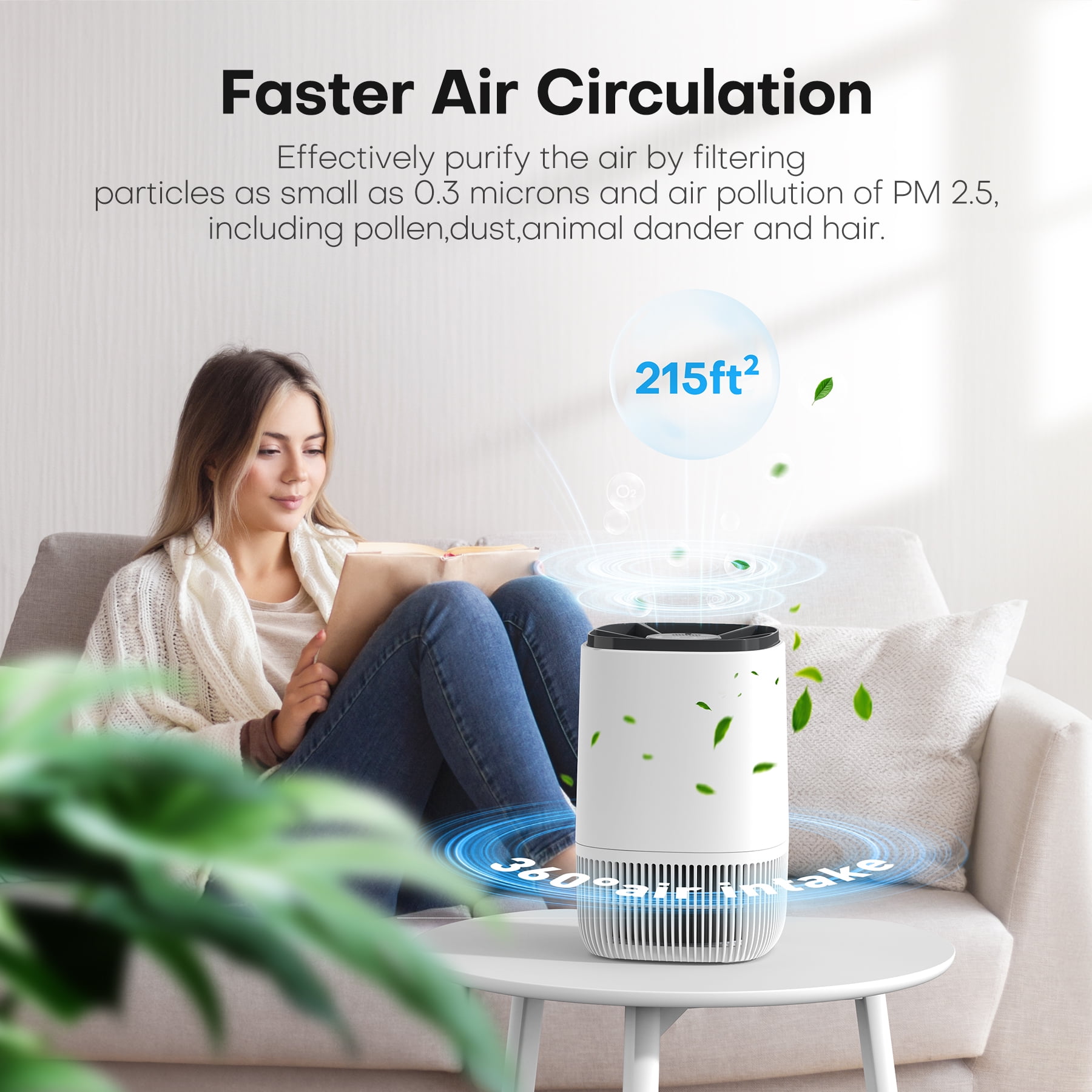 Kloudic HEPA Air Purifier for Home and Bedroom with Aromatherapy Function (White) v511j