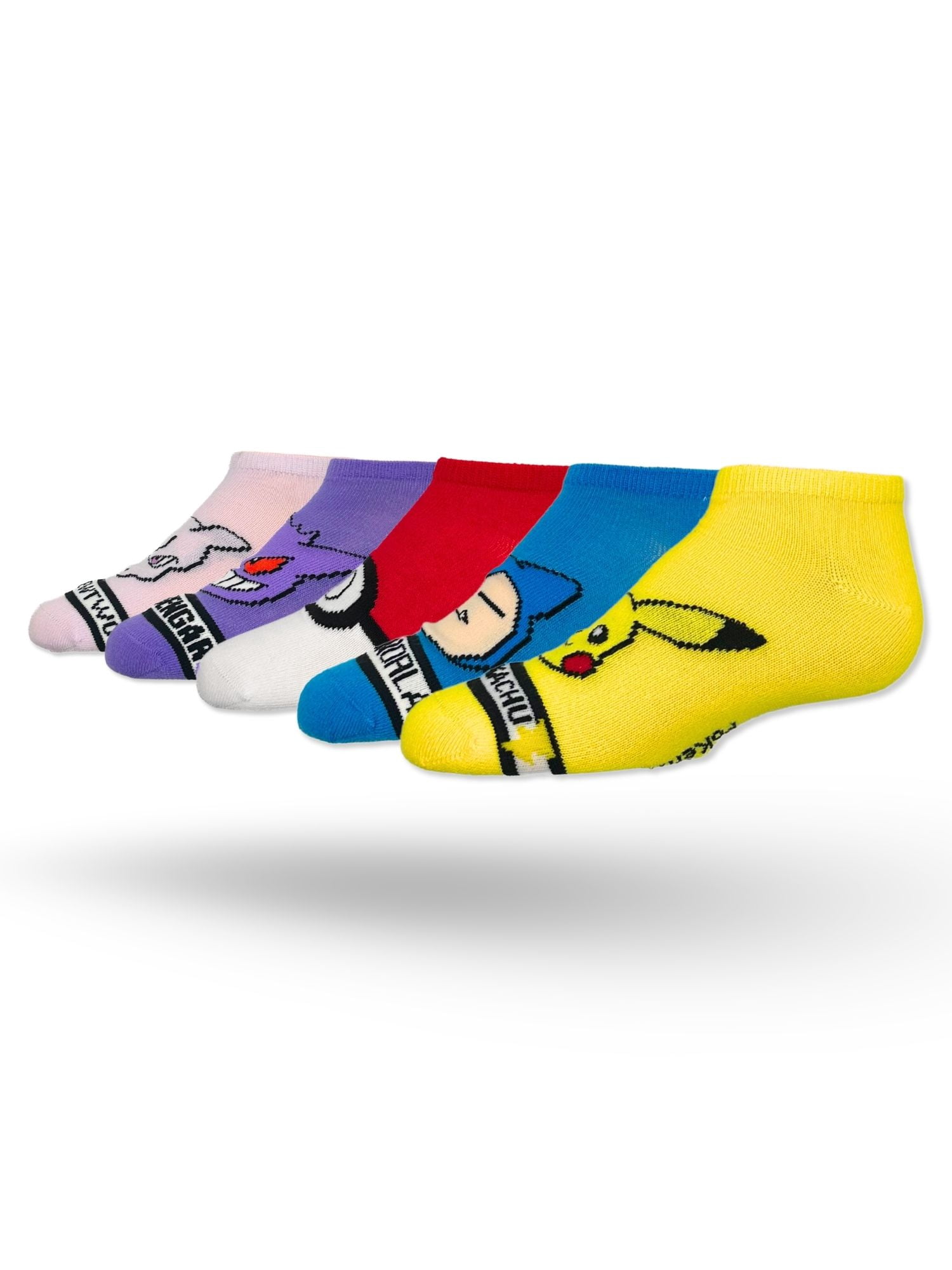 Pokémon Boys No-Show Socks, Comfortable Athletic Footwear, Multi-Character Design (5-Pack, S/M-M/L) yogxj