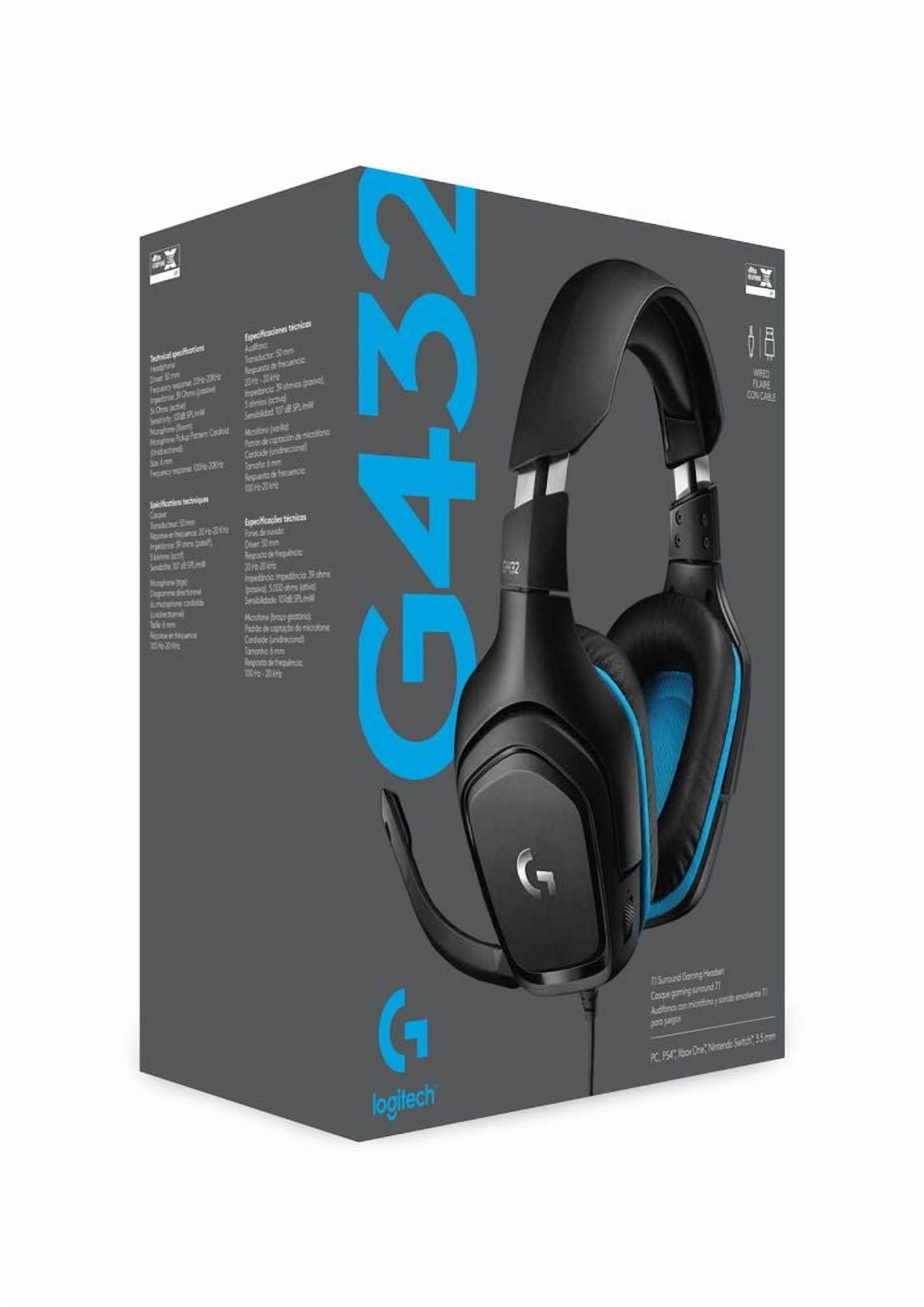 Logitech G G432 Wired Gaming Headset with 7.1 Surround Sound and Flip-to-Mute Microphone (Black, 1 Unit) yfrio