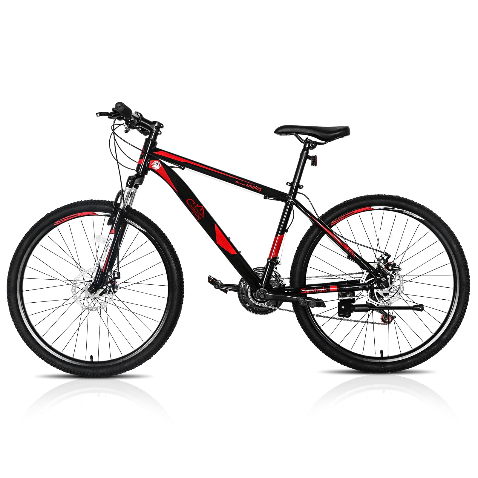AsterOutdoor 26 Inch Mountain Bike 21-Speed Disc Brakes High Carbon Steel Frame (Red, 26 in) hfoqe