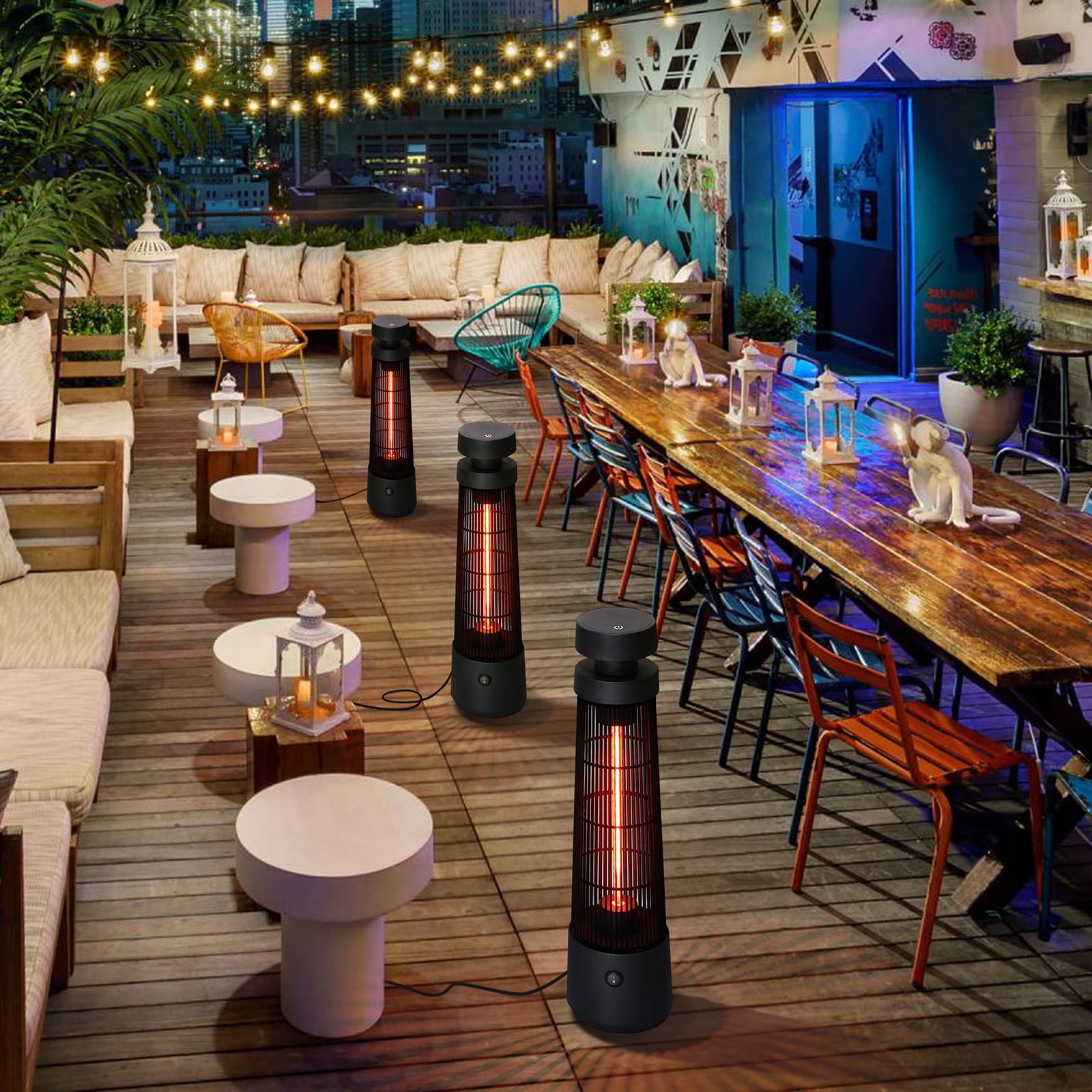 ATR ART TO REAL 1200W Infrared Electric Freestanding Patio Heater (Black, 1 Unit) zi87c