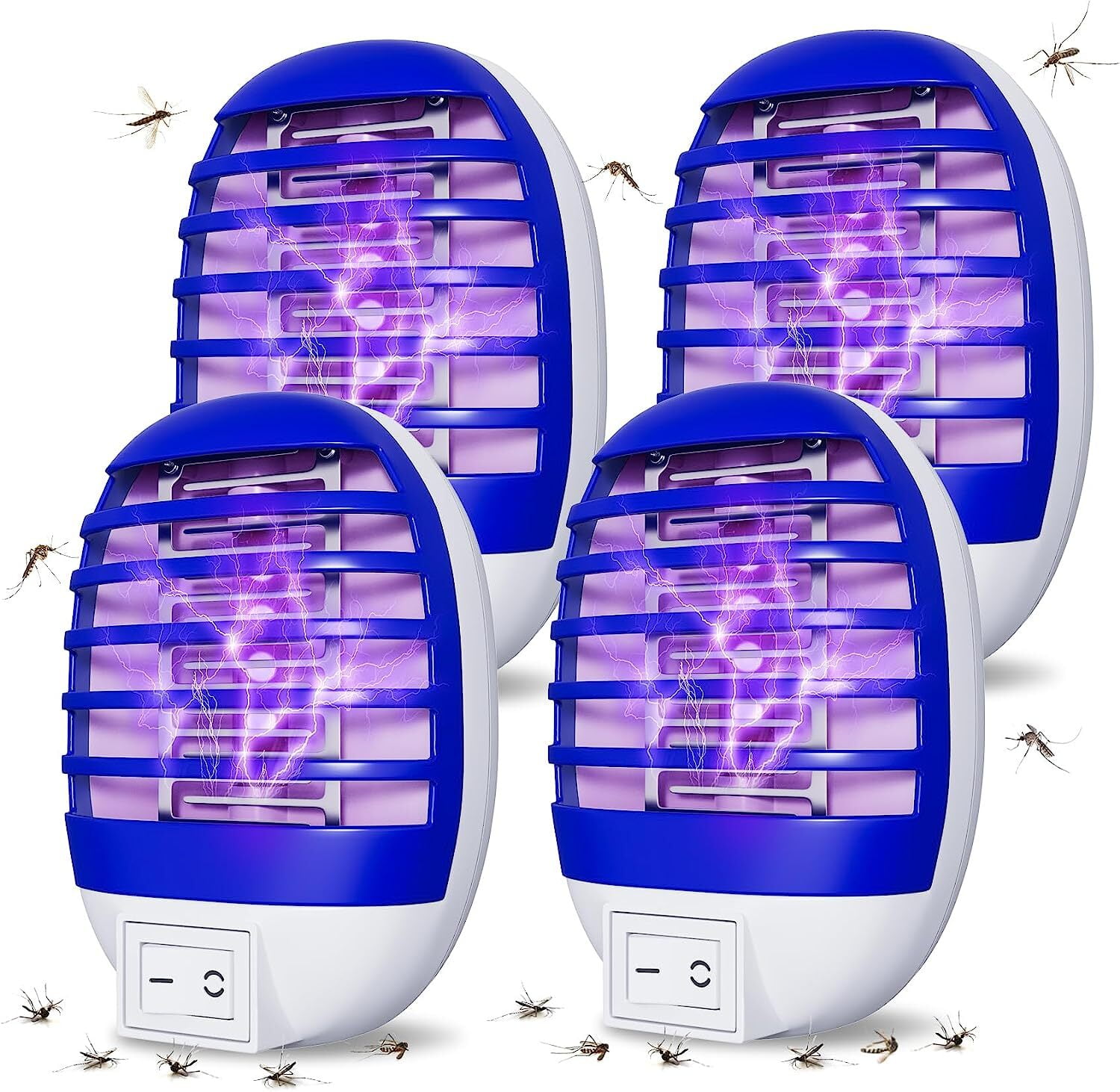 Ruseen Plug-in Indoor Bug Zapper Electronic Mosquito Trap with LED Light (4 Pack) 4ma7d