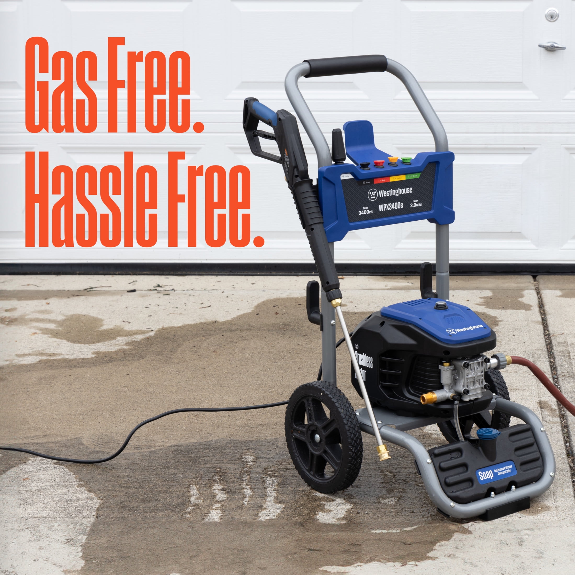 Westinghouse 3400 PSI Electric Pressure Washer with Brushless Motor, 5 Nozzles & Soap Tank (2.0 GPM) rgfu8