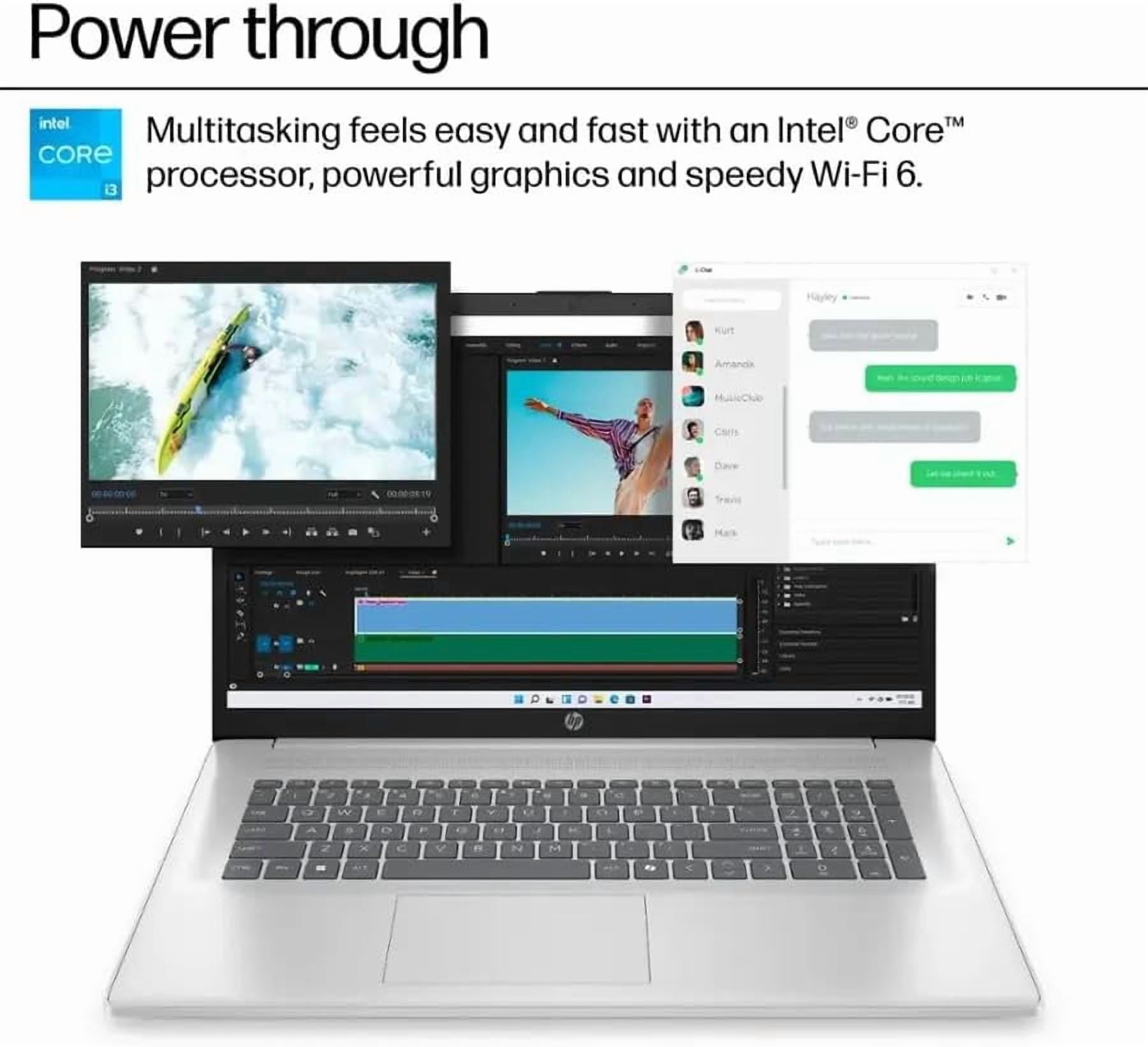 HP 17.3-inch Full HD Laptop, Intel Core i3-N305, 16GB RAM, 256GB SSD, Windows 11 Home, Silver (17.3 in) c0o77