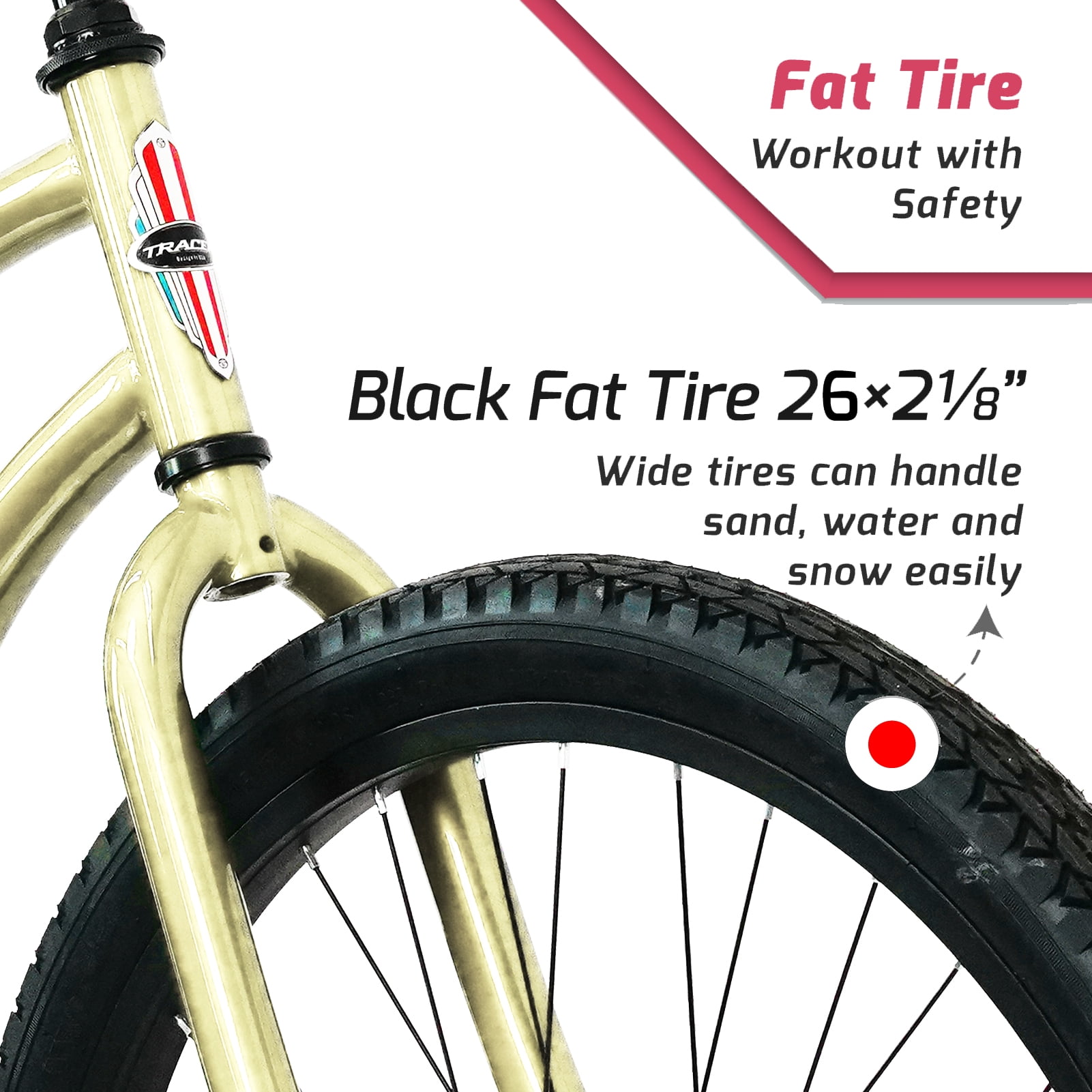 Tracer Products ACE Cruiser Bike, Step-Through Frame, Coaster Brake (Vanilla, 26 in) 8y6cc