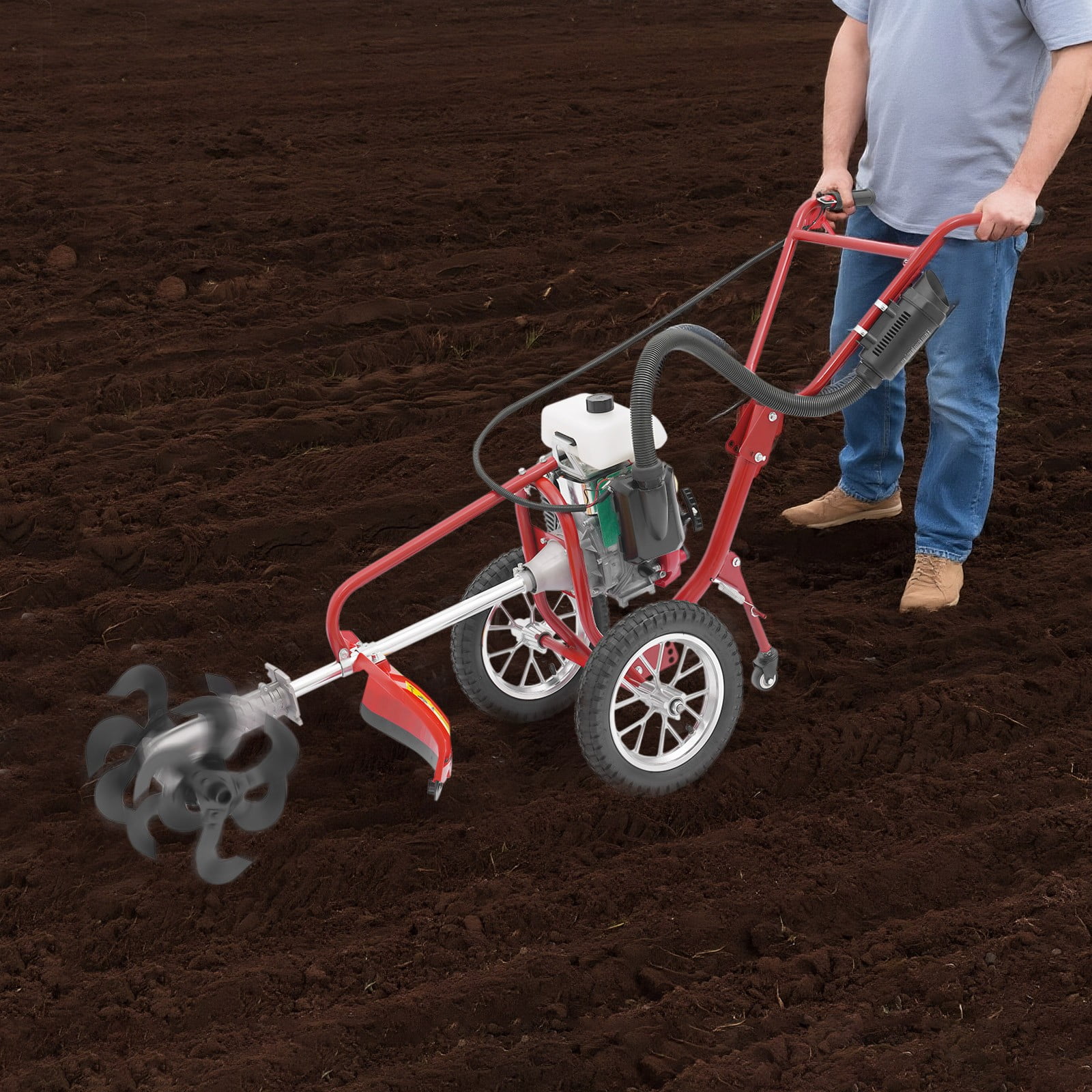 Generic 63cc 4-Stroke 4HP Gas Powered Garden Tiller Cultivator (Front Tine, 63cc) rw1nt
