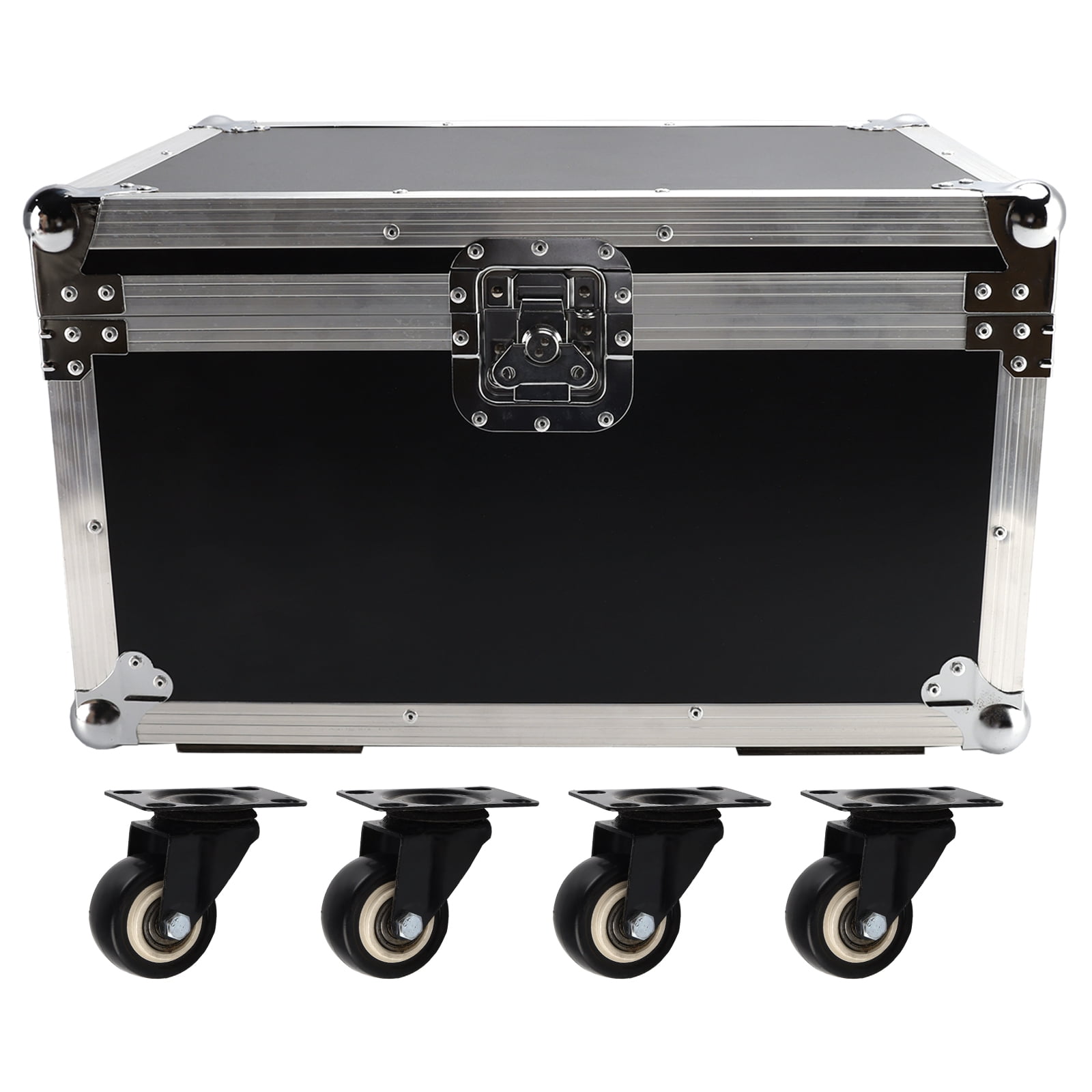 VIPQV Flight Case for DJ Stage Effect Equipment, Heavy-Duty Protective Road Case with Wheels (25.6 x 18.5 x 15.7 in) ewj53