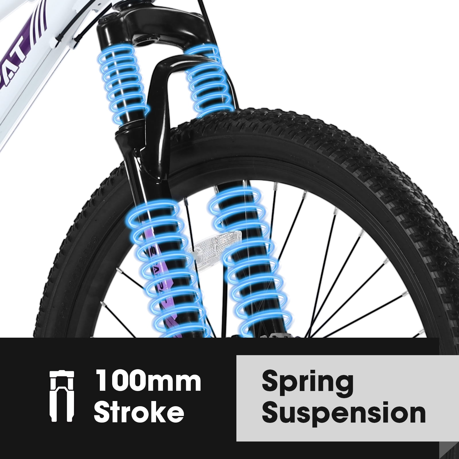 Ambifirner 24 in Mountain Bike for Women, Shimano 21-Speed Dual Disc Brakes, Steel Frame (White/Pink, 24 in) 48nr3