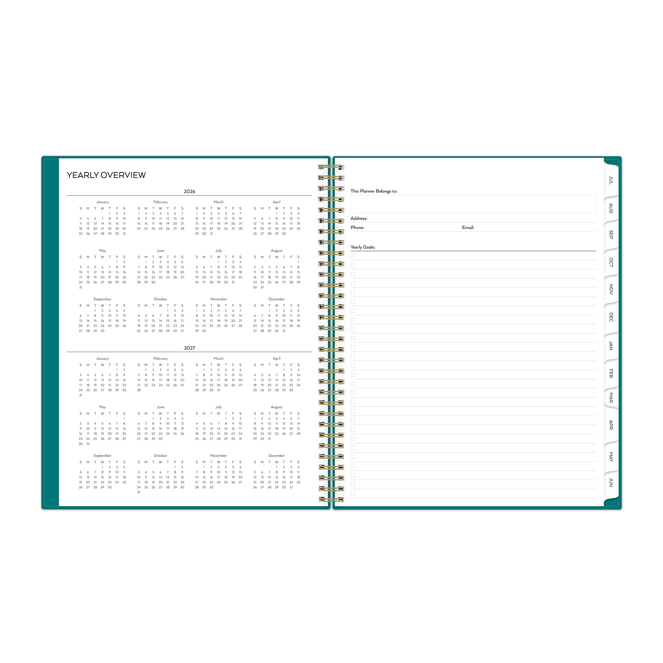 Pen+Gear 15-Month Academic Planner, Monthly and Weekly Layout, Professional Organizer (Teal, 8.5 in x 11 in) xyqgg
