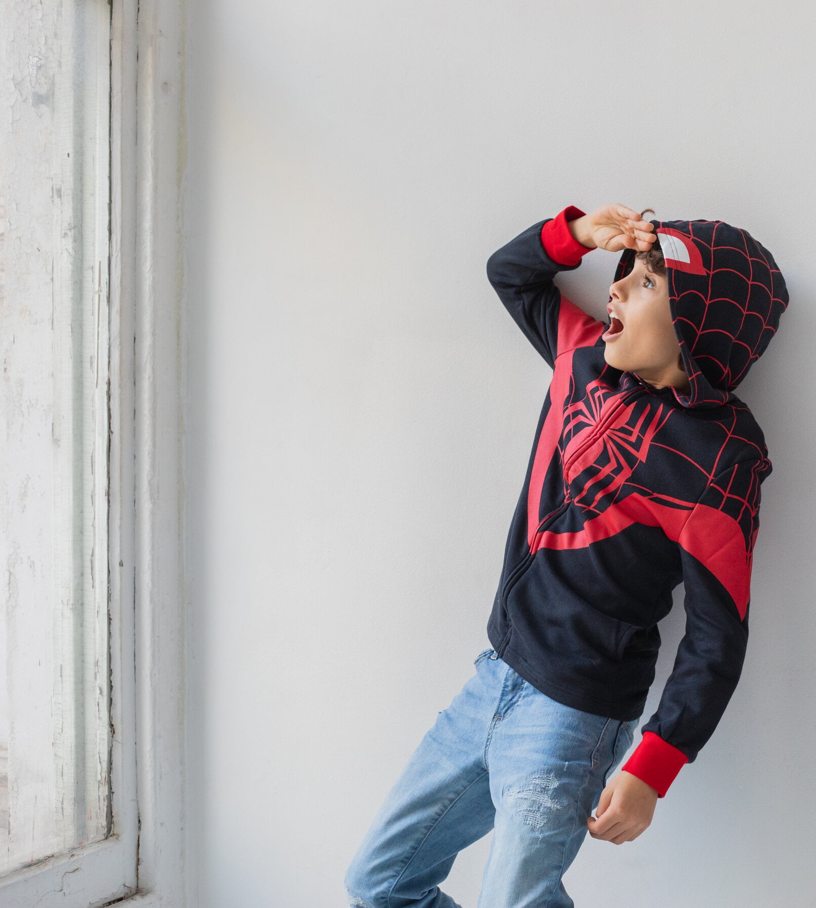 Marvel Miles Morales Spider-Verse Toddler Zip-Up Fleece Hoodie (Black, 4T) wxn6n
