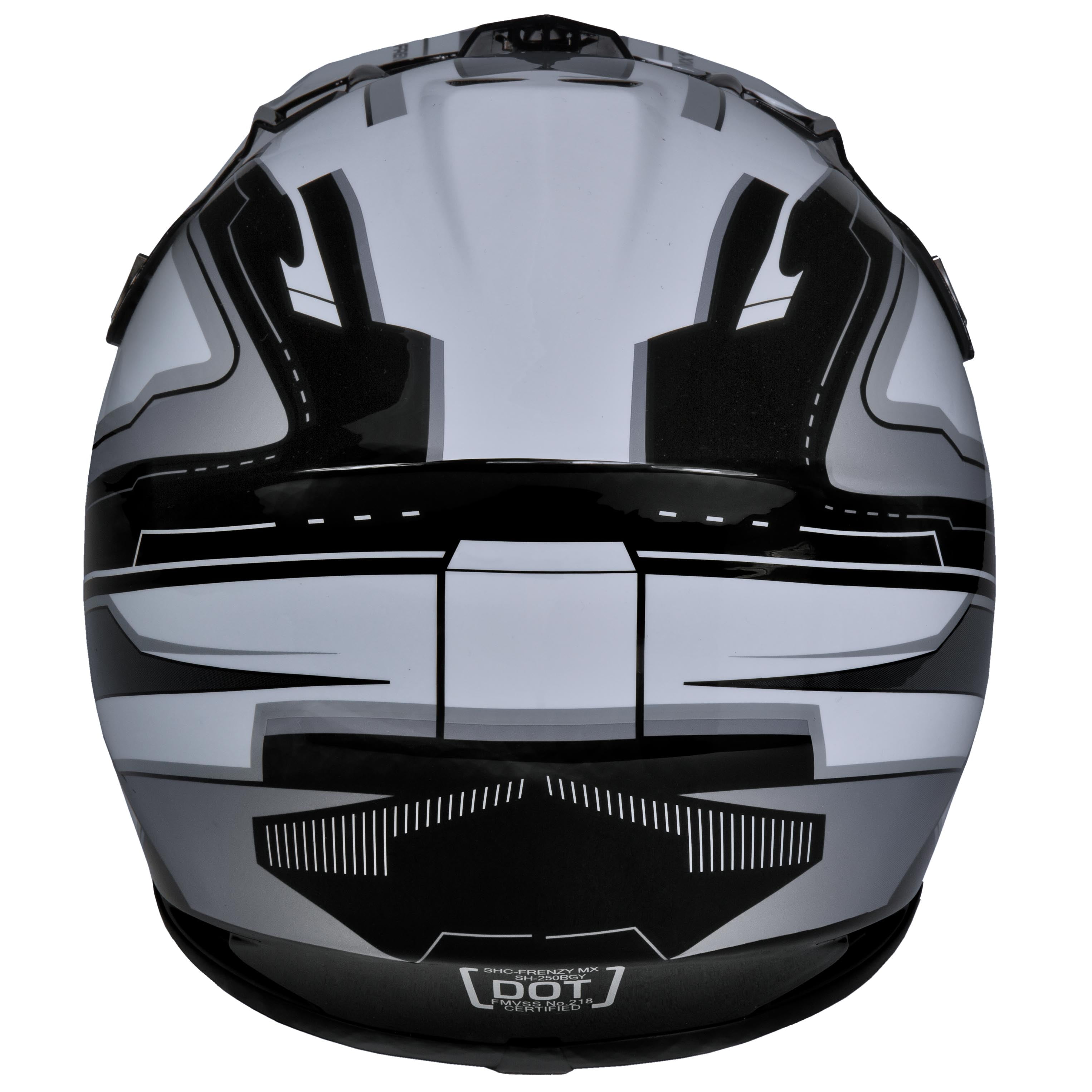 Fuel Helmets Youth Frenzy MX ATV Off-Road Helmet (Black/Grey, Youth Large) s597q
