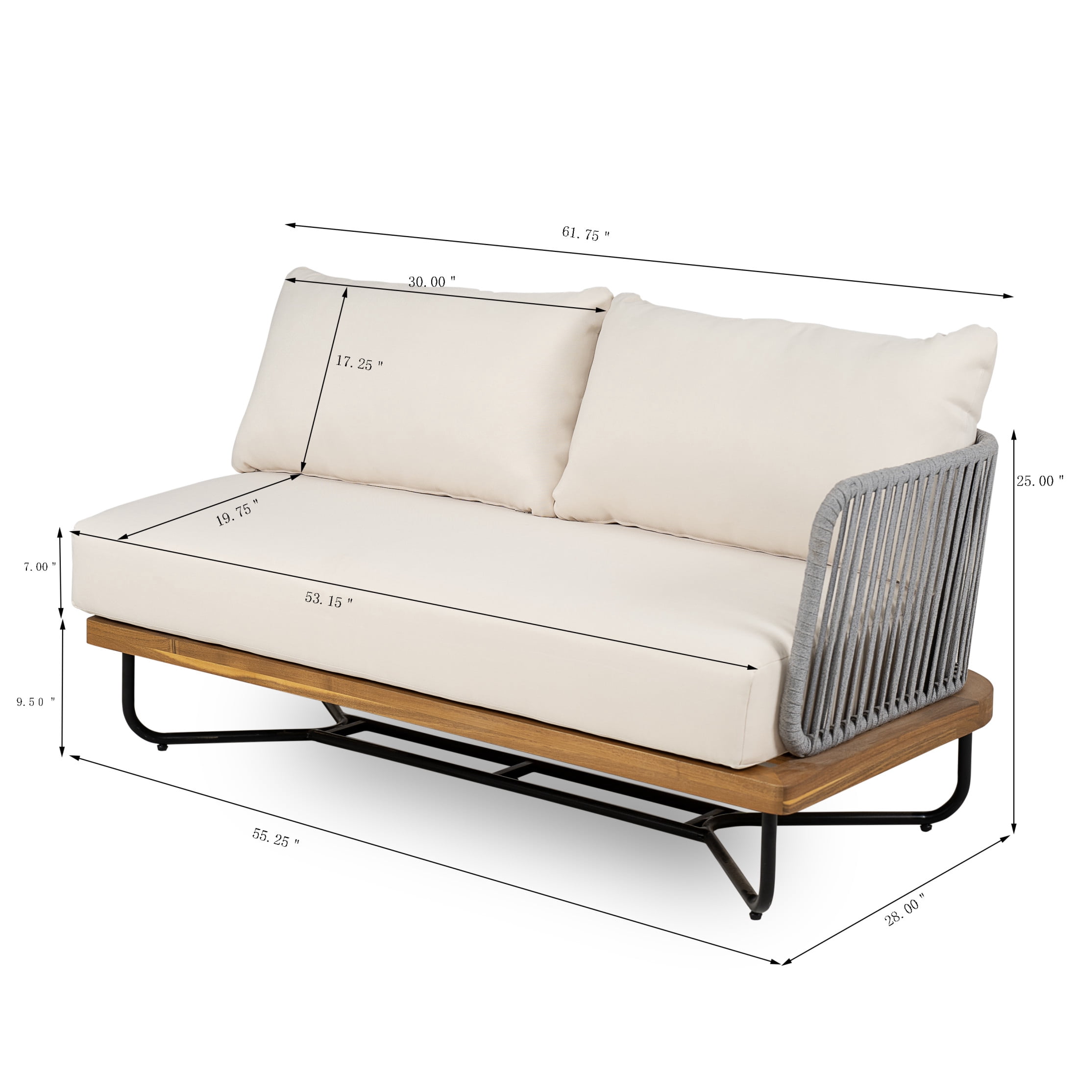 Christopher Knight Home 4-Piece Outdoor Sofa Set, Rope Woven Sectional with Water-Resistant Cushions (Beige, 8-Seat) fpdzv