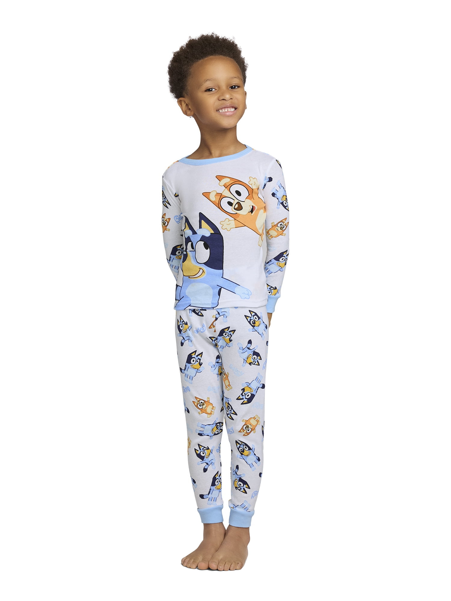 Bluey Toddler Long Sleeve Shirt and Pants Pajama Set (Blue, 2T) orkff