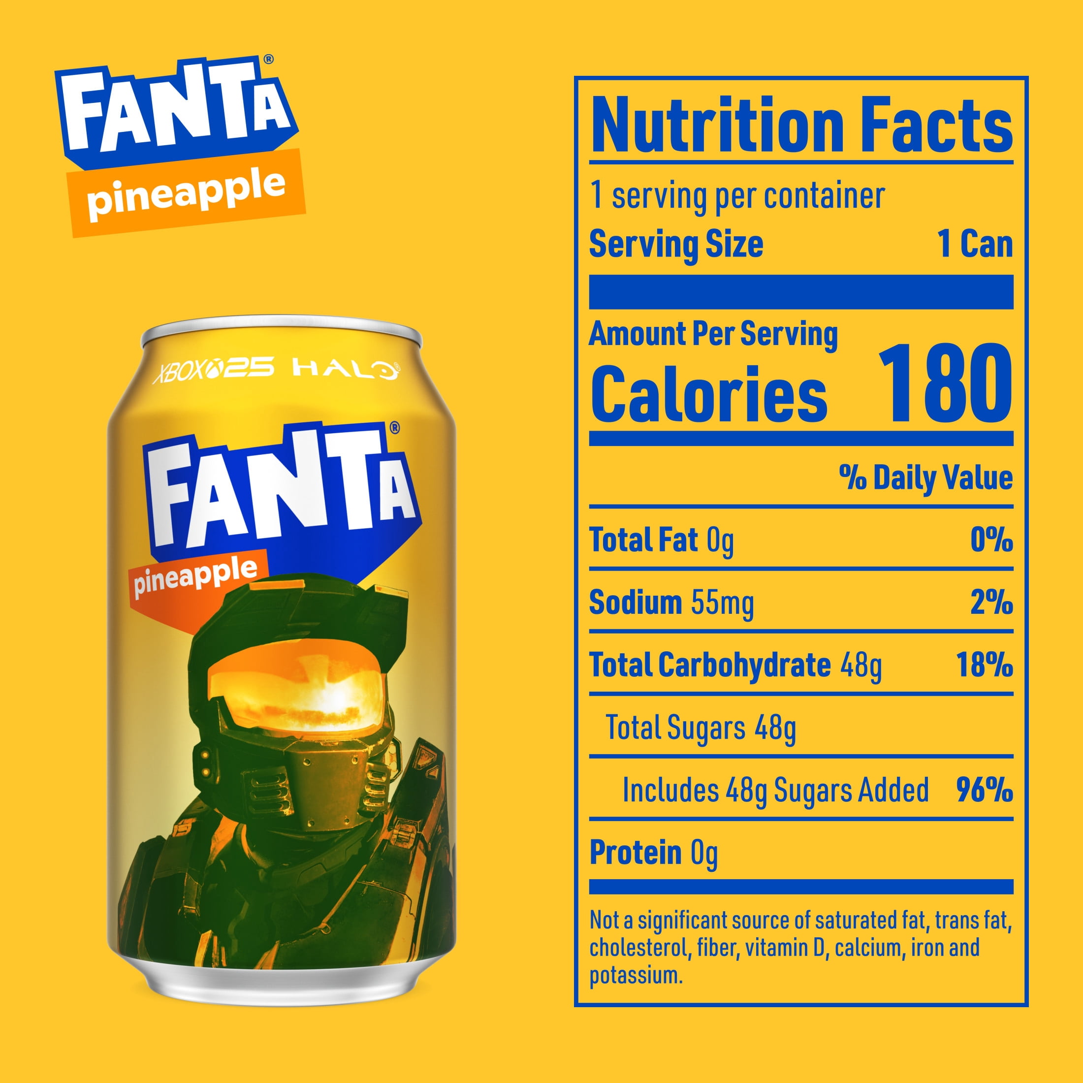 Fanta Pineapple Soda Pop Refreshing Fruit Flavored Soft Drink (Yellow, 12 fl oz, 12 Pack) 2o9fk