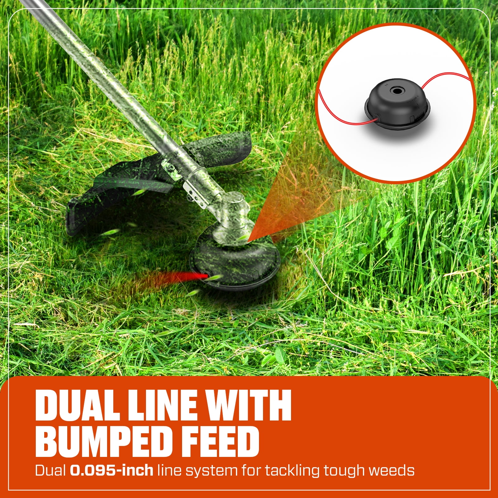 Senix 26.5cc 4-Cycle Gas String Trimmer, 17.7 in Cutting Width, Straight Shaft Weed Eater (12 lb) kshyu
