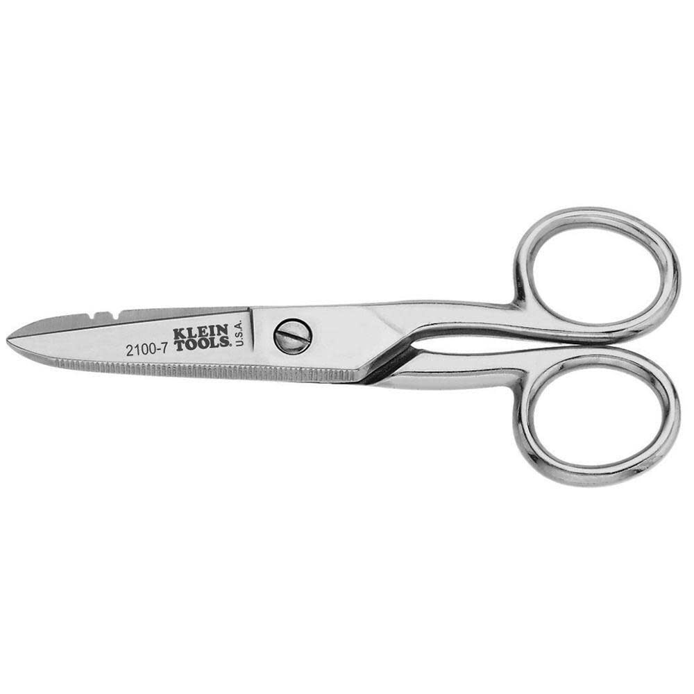 Klein Tools Electrician Scissors with Wire Stripping Notches (Silver, 7 in) bekrz