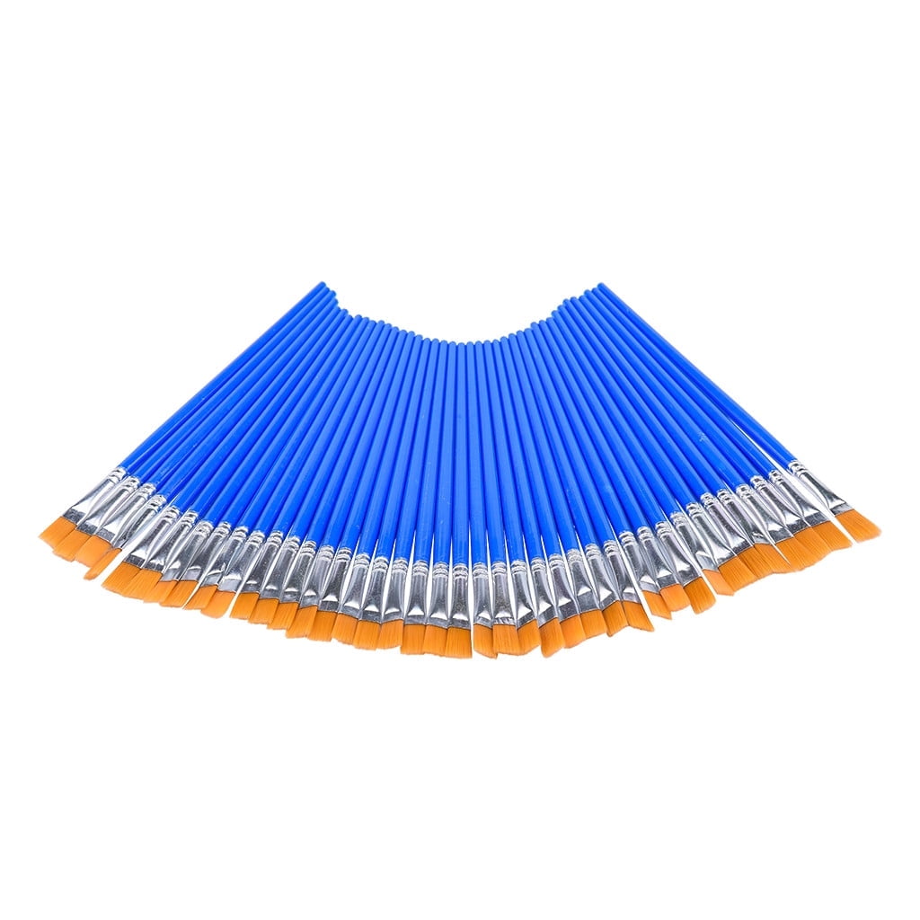 TOPRenddon Flat Paint Brushes Professional Detail Art Set (Blue, 50-Pack, 0.25 in) swz8m