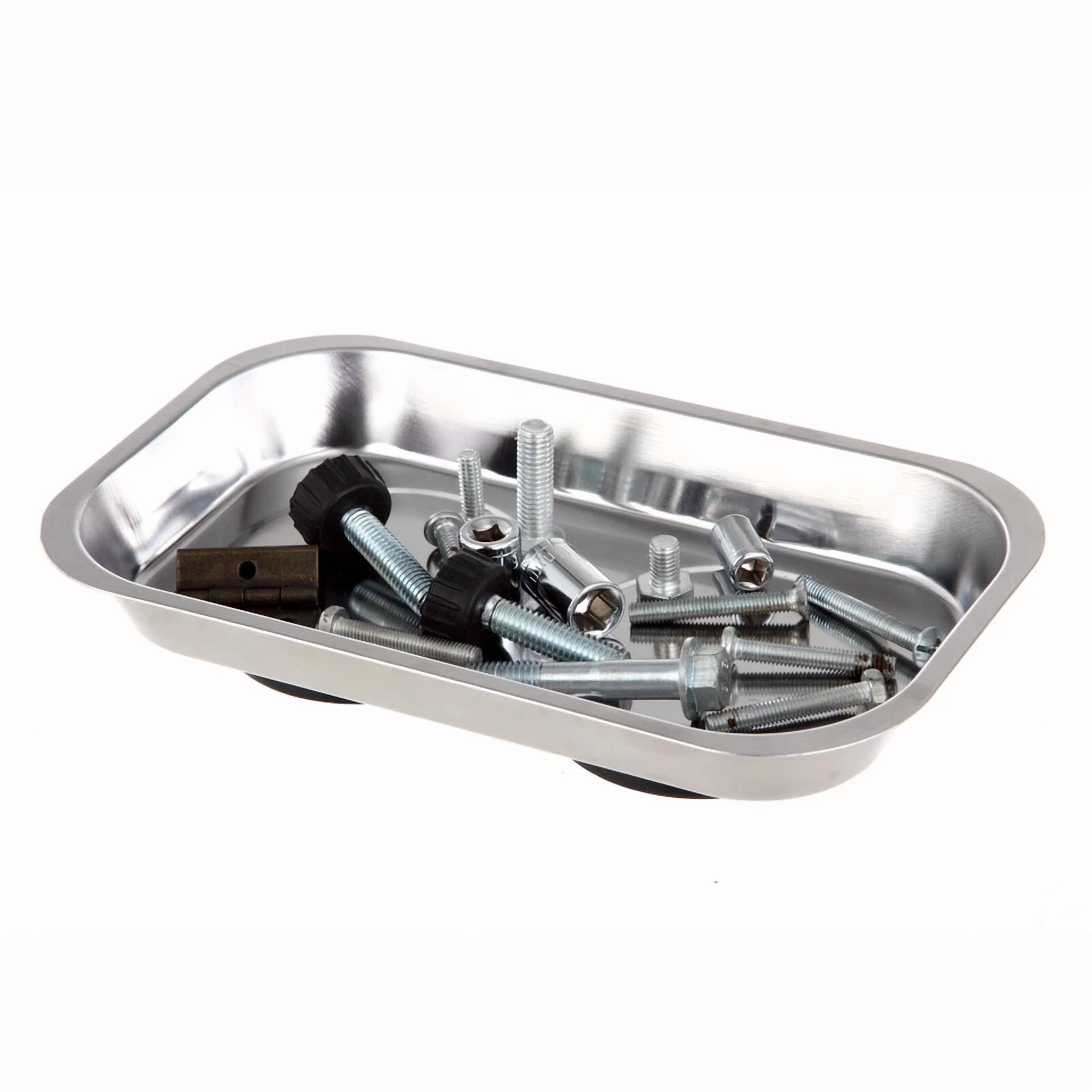 KLYNE Magnetic Parts Tray, Stainless Steel Tool Organizer for Hardware and Fasteners (9.5 in x 5.5 in) pqqlh
