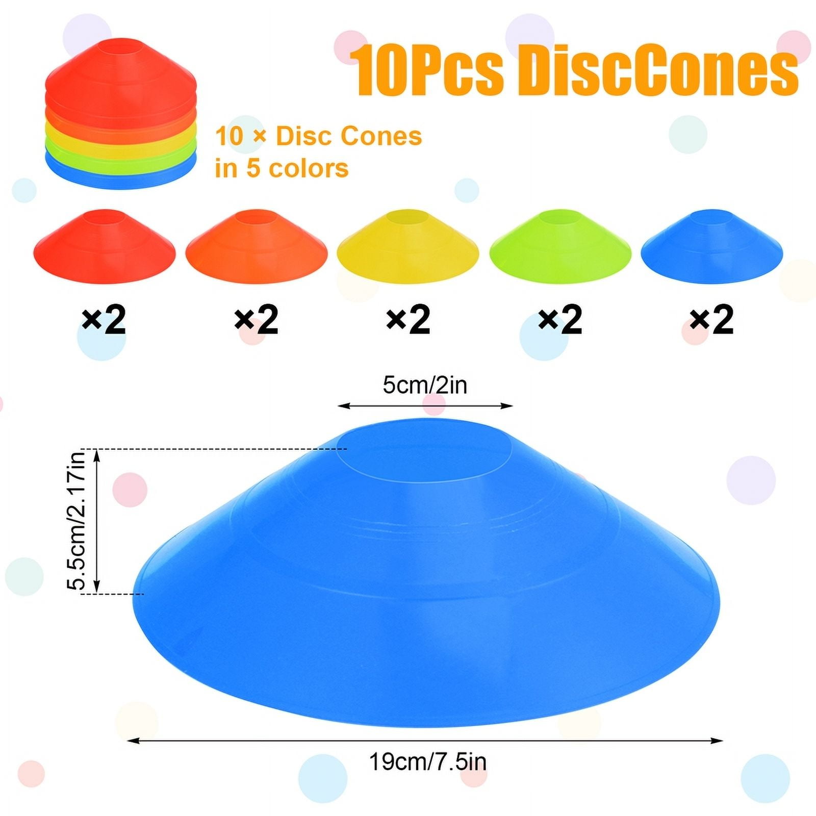 Hengguang 34-Piece Sports Training Cone Set, Durable Plastic Soccer and Football Field Markers (Blue, 34 Pack) i9itm