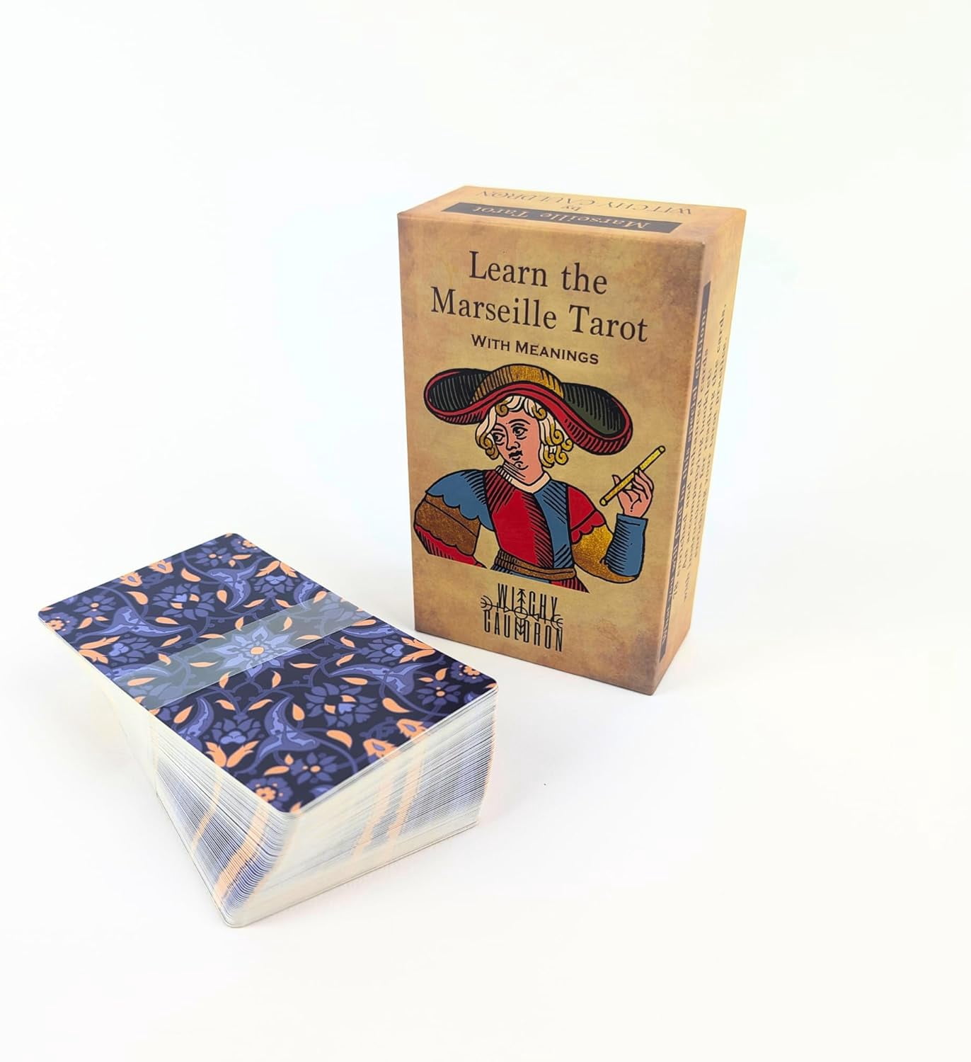 Witchy Cauldron Marseille Tarot Deck for Beginners (Illustrated Cards, 78-Card Set) wgwbw