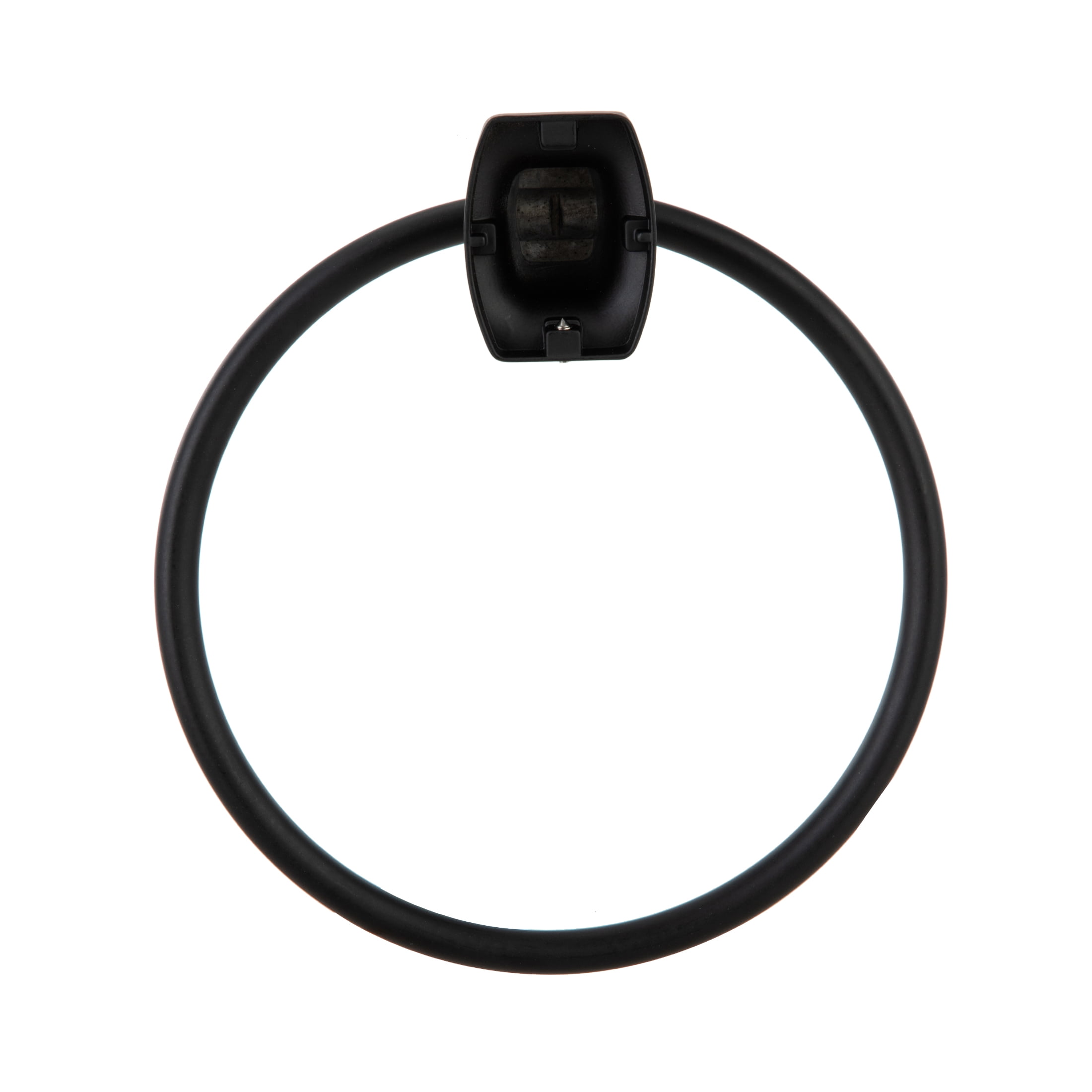Mainstays Square Wall Mount Towel Ring (Matte Black, 6.14 in x 7.09 in x 2.16 in) qta23