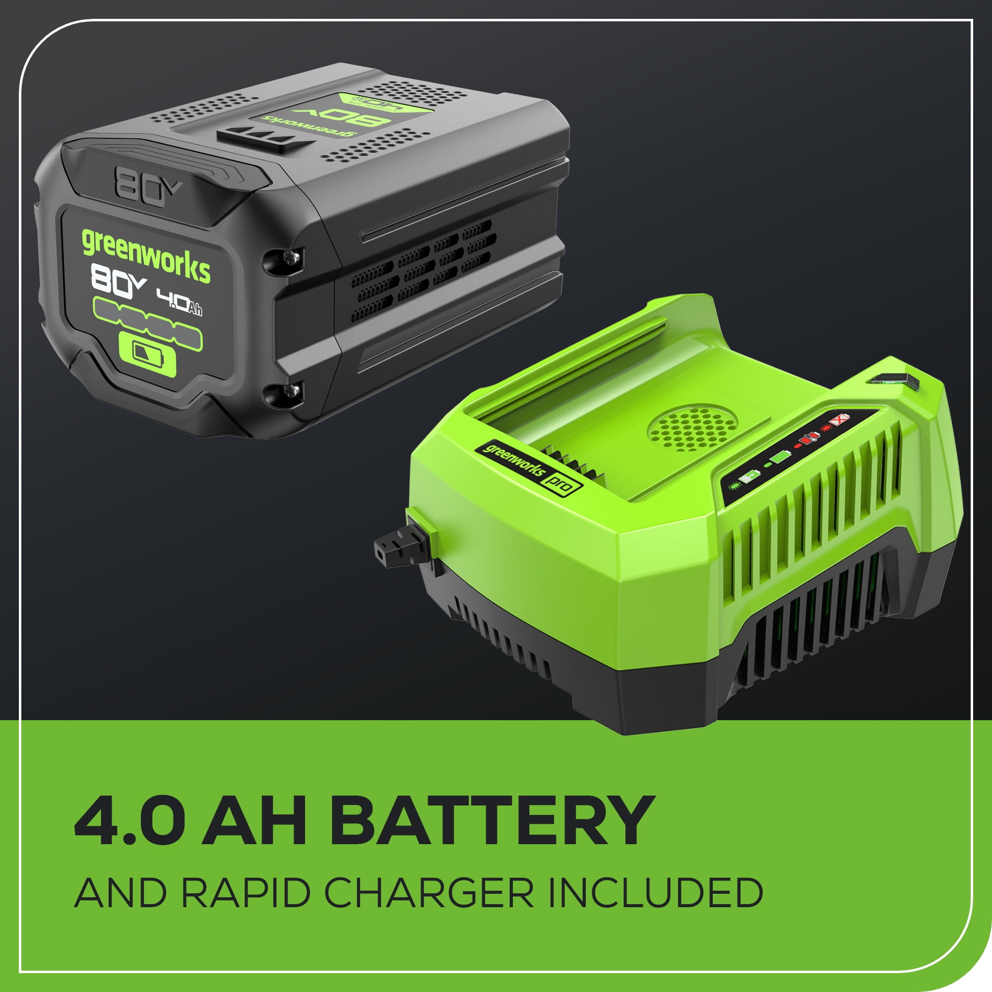 Greenworks 80V 750 CFM Cordless Backpack Leaf Blower with 4.0Ah Battery and Rapid Charger ya32f