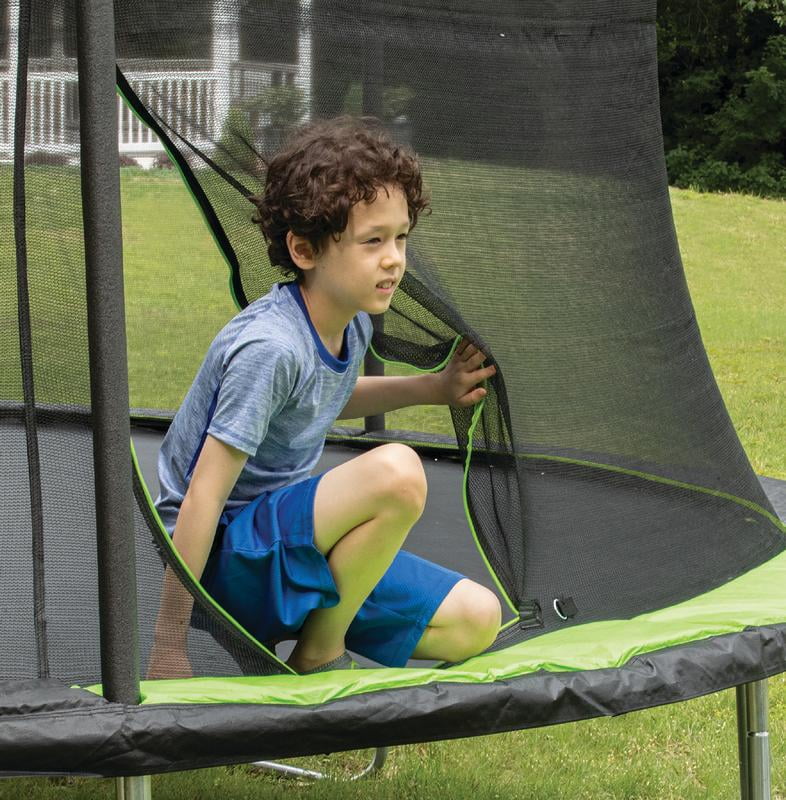 Jumpking 14 ft Outdoor Recreational Trampoline with Safety Enclosure and Weather-Resistant Frame (Green, 14 ft) 4kfcp