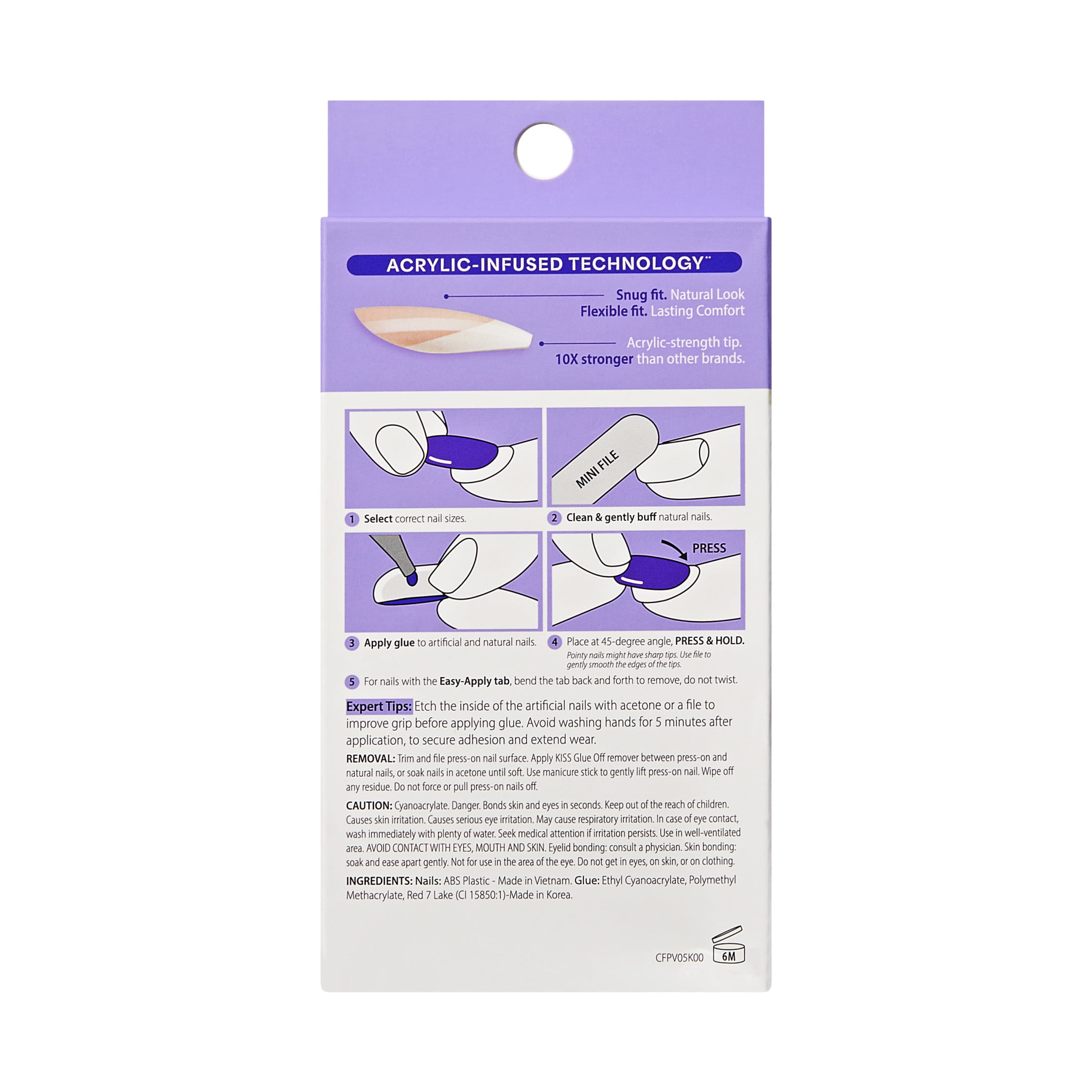 Kiss Core French Petite Squoval Press-On Nails (White, 32 Pieces) xns3j