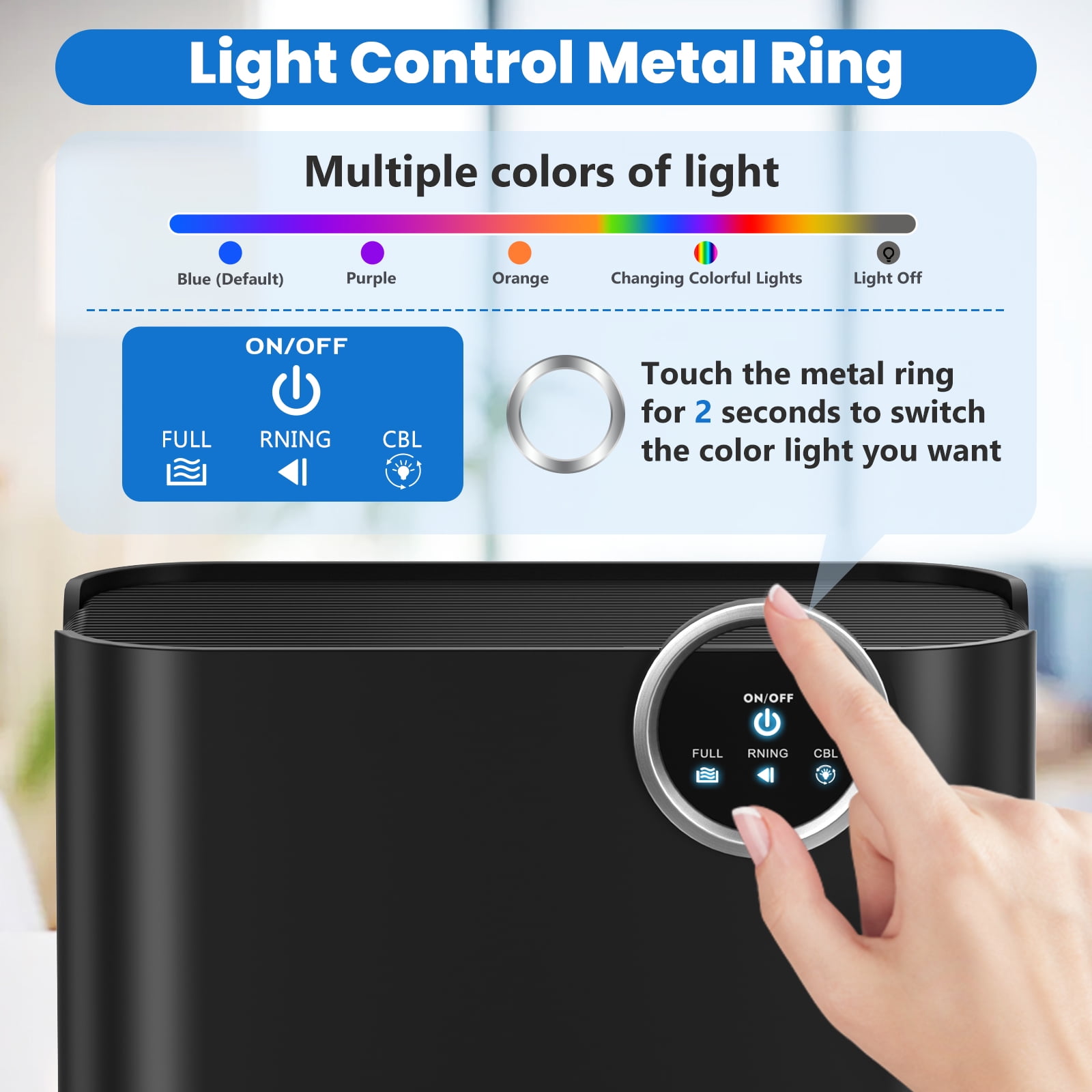 EGEH Portable Dehumidifier for Home, Quiet Small Dehumidifier with Auto Shut-off and 5-Color LED Lights (Black, 70 oz) x9tlw