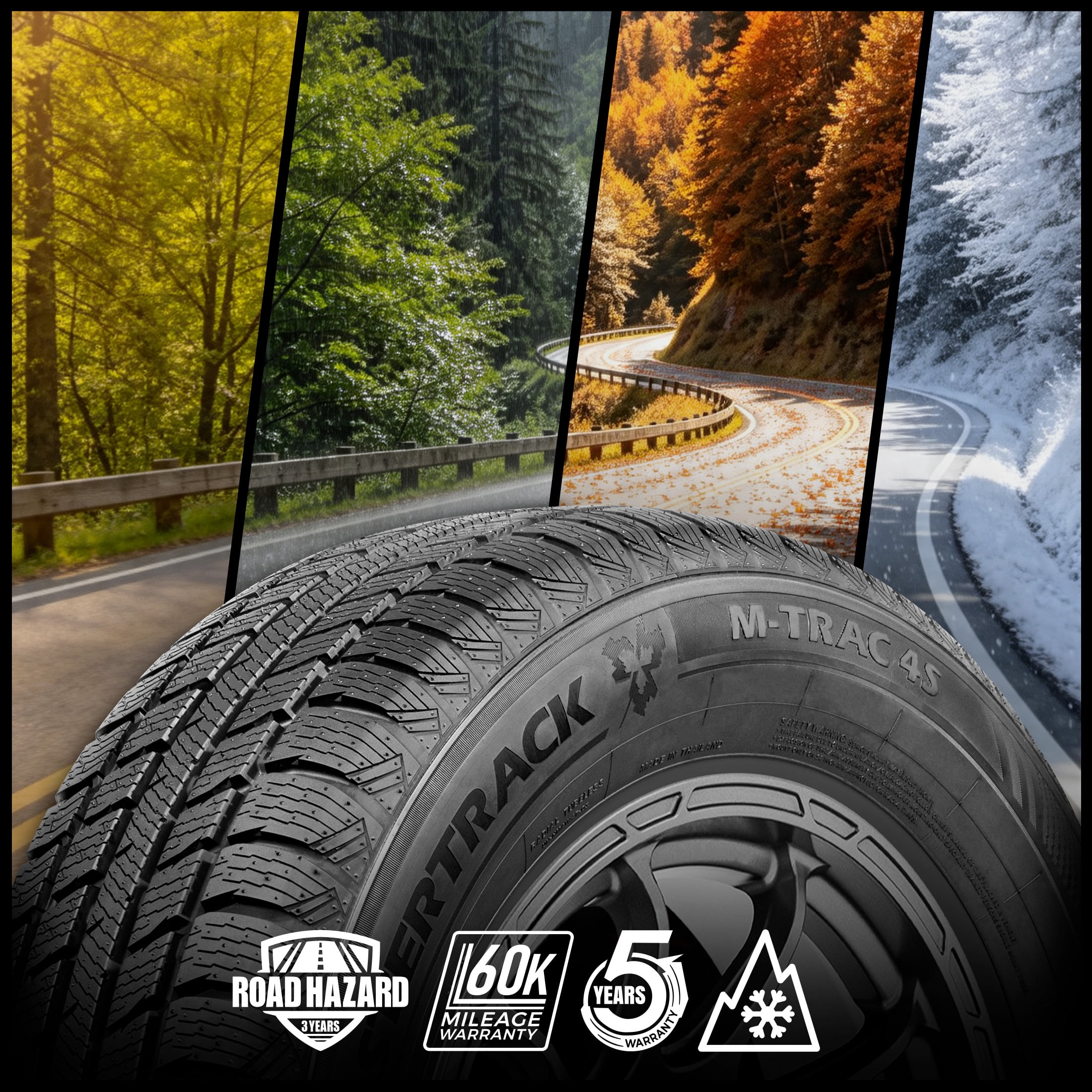 Mastertrack M-TRAC 4S All Weather Ultra High Performance Passenger Tire (235/55R19, 105V) jo188