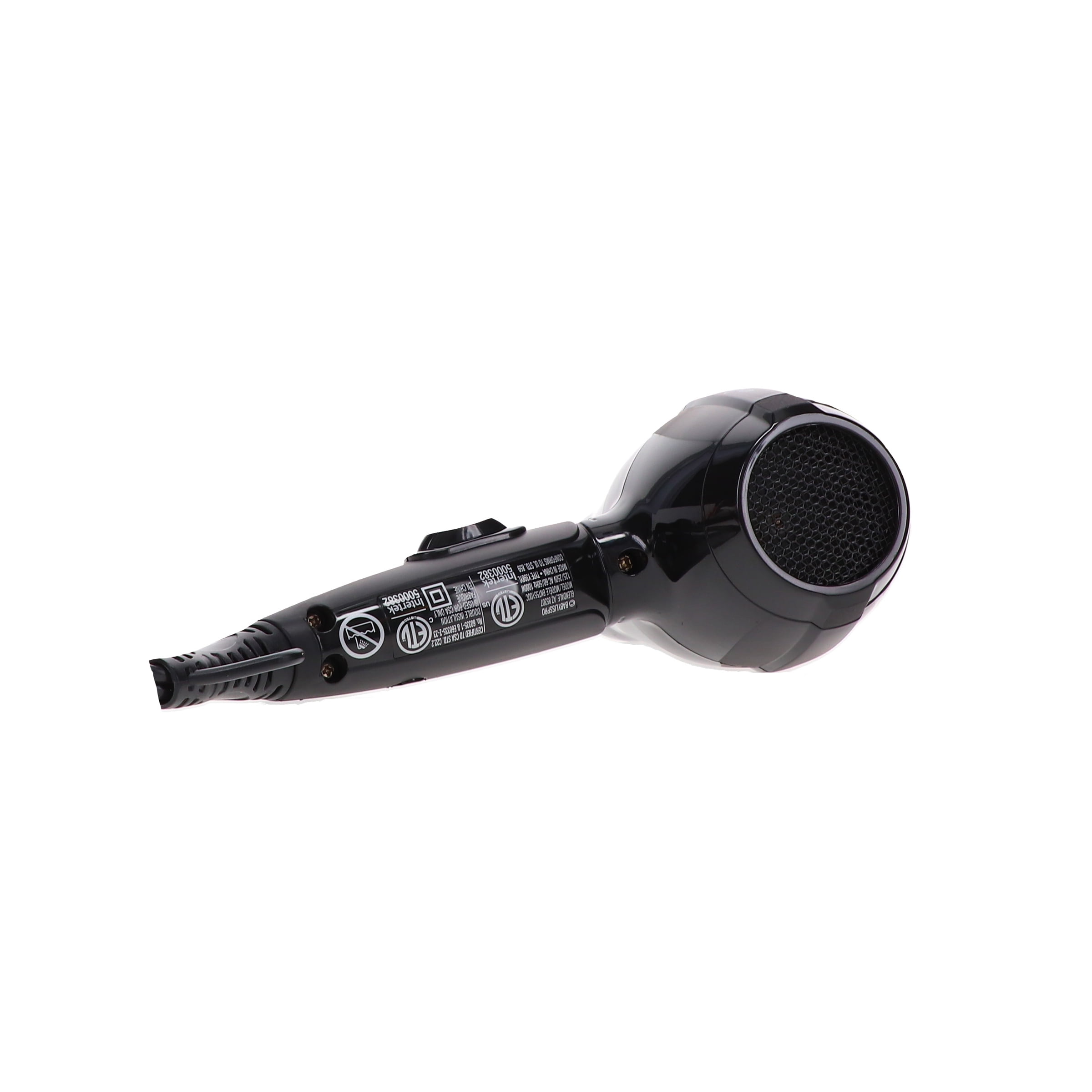 BaBylissPRO Nano Titanium Bambino Compact Dryer Professional Hair Styling Tool (Black, 1000 Watts) hwq41