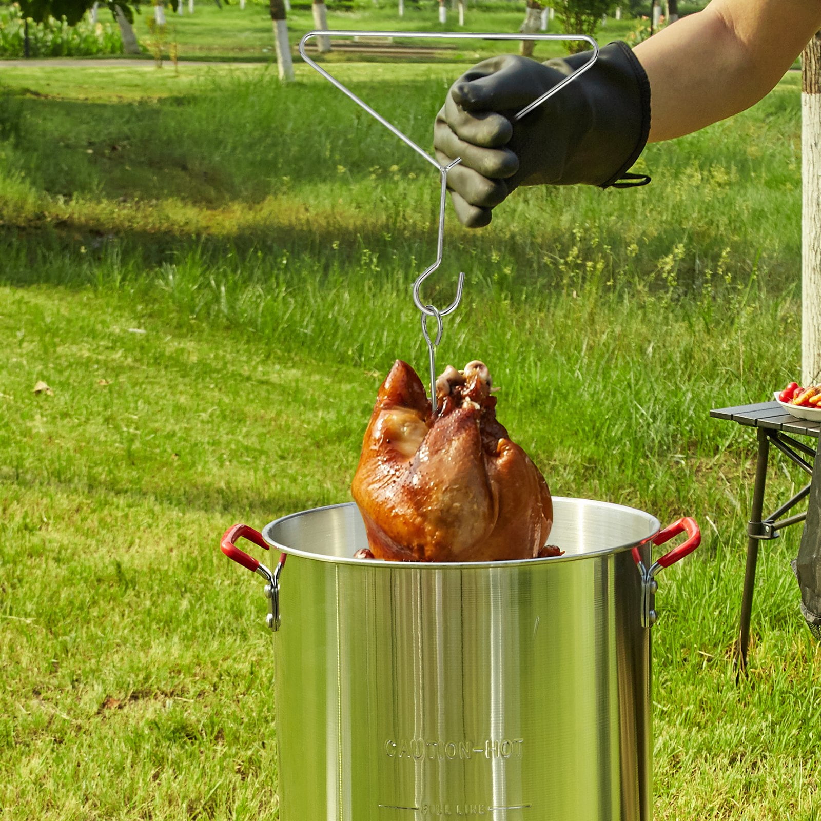 VEVOR Turkey Deep Fryer Set, Outdoor Propane Gas Boiler Cooker with 30-qt Aluminum Pot, Basket, and Rack (Silver, 30-qt) 82354