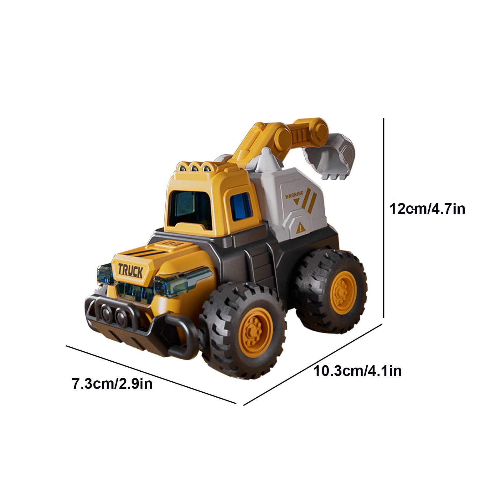QTOCIO Inertia Excavator Toy Engineering Vehicle Simulation Press-and-Go Construction Truck (Yellow, 6 in) lifz9