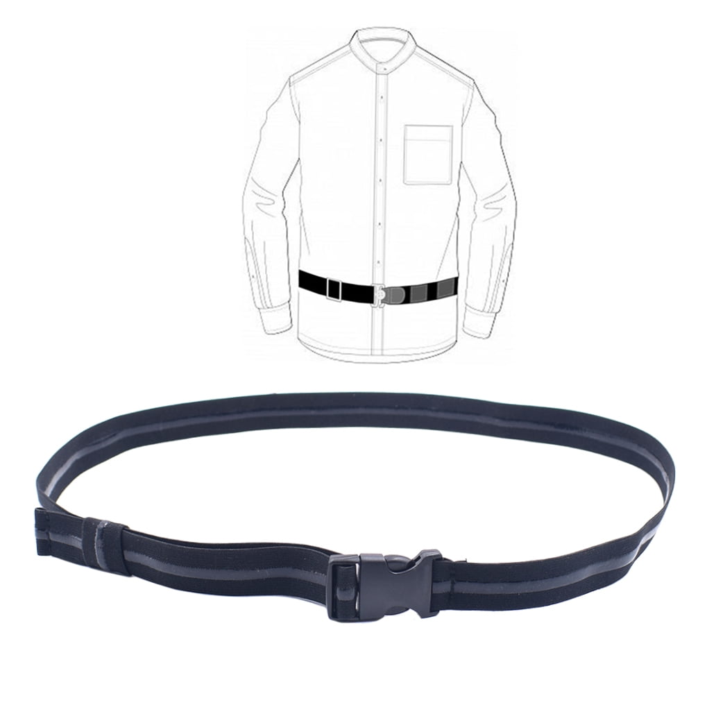 LOLIPPYY Shirt Stay Belt Non-Slip Anti-Wrinkle Tuck Holder for Dress Shirts (Black, M) khl1r