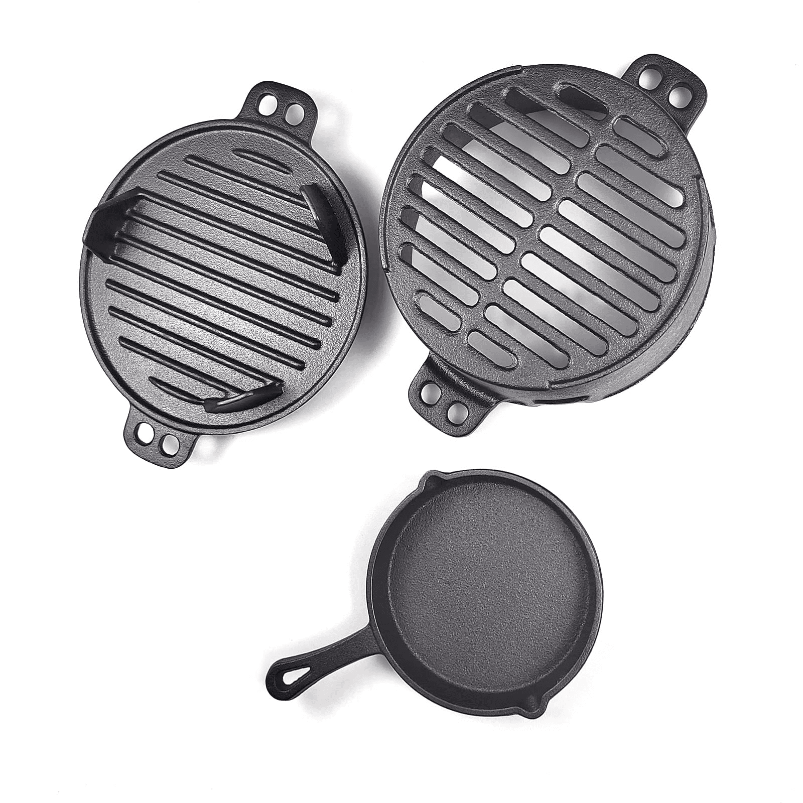 HAWOK Pre-seasoned Cast Iron Hibachi Grill, Portable Charcoal BBQ for Outdoor Camping (Black, 10 in x 7.9 in x 4.4 in) n4mra