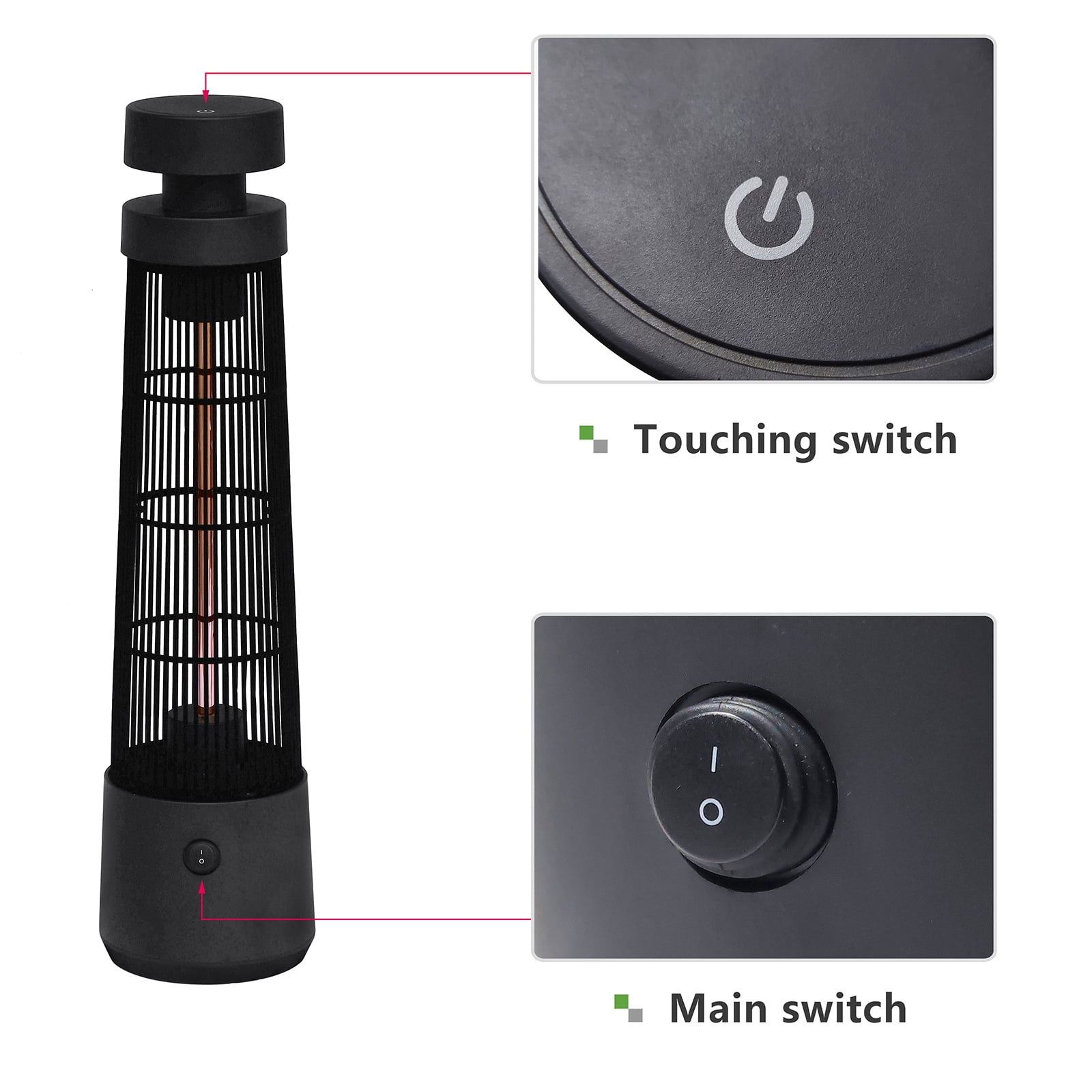 ATR ART TO REAL 1200W Infrared Electric Freestanding Patio Heater (Black, 1 Unit) zi87c