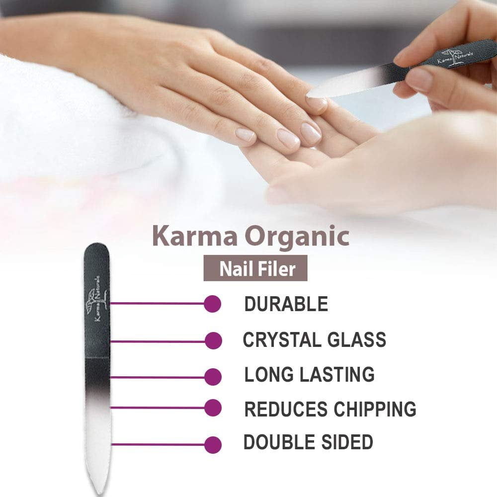 Karma Organic Glass Nail File Set (Blue and Pink, 2 Pack) v9v68